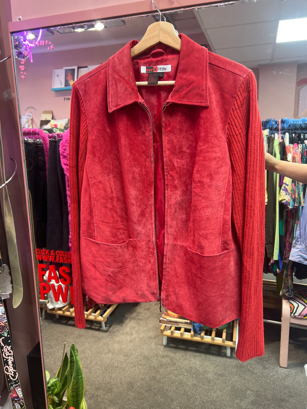 Red Leather Jacket Live a Little