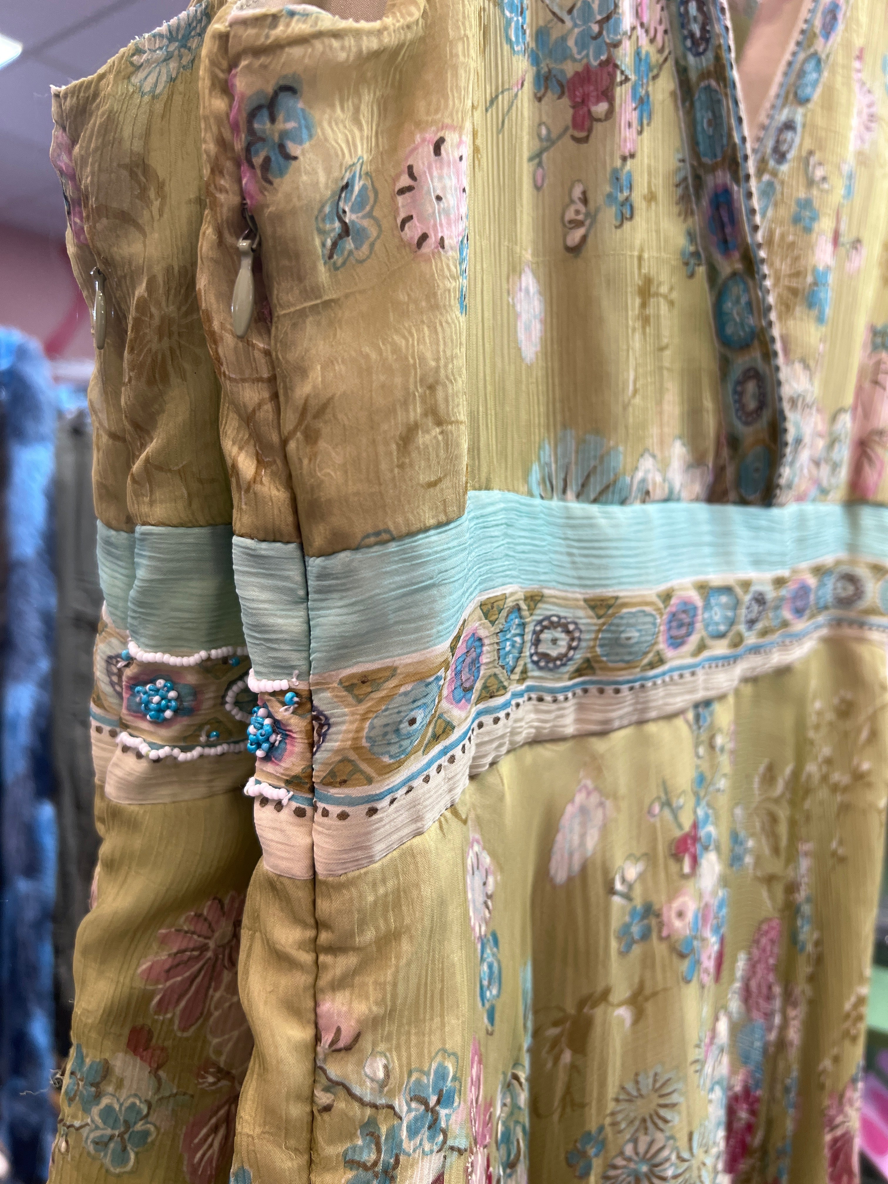 Green flower Derhy dress