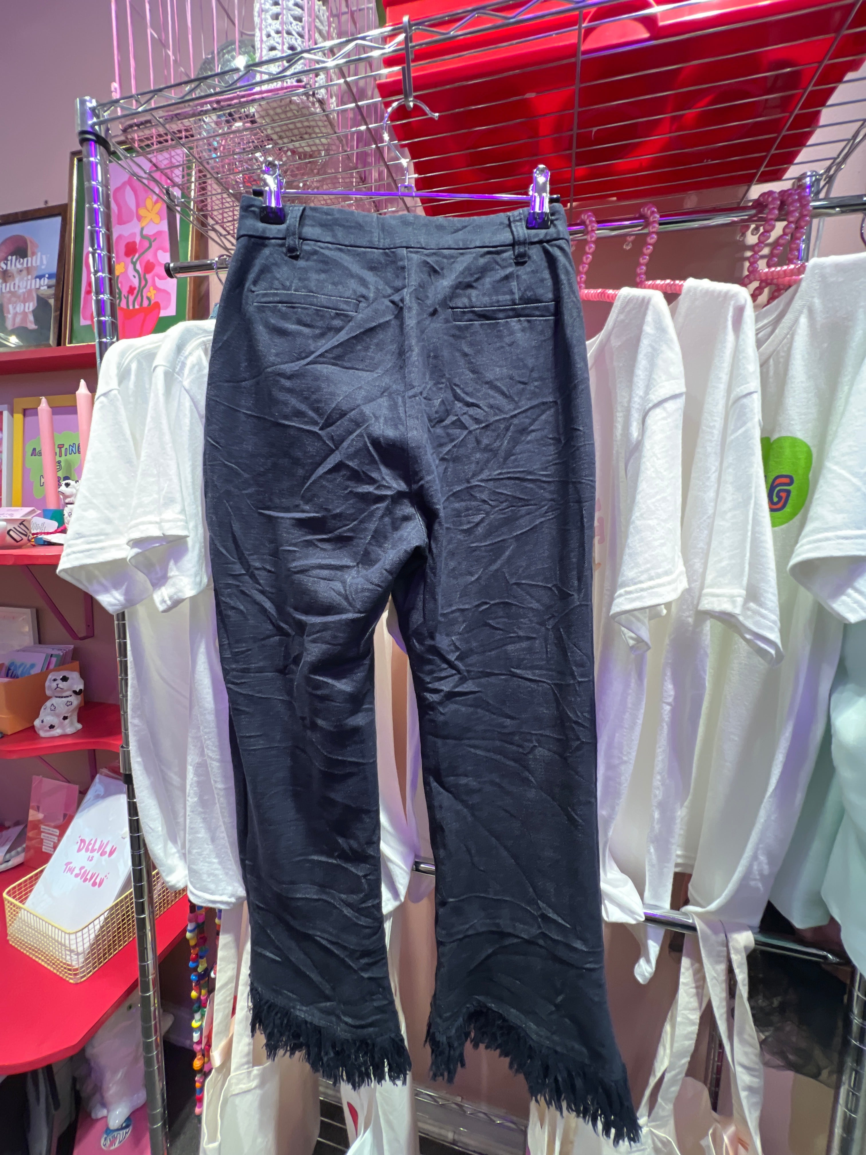 Blue jeans with fringes