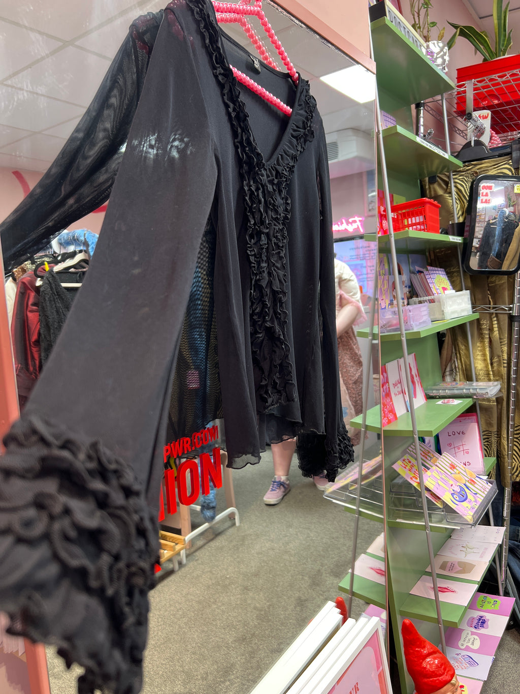 Saix black see through ruffles Y2K vibes