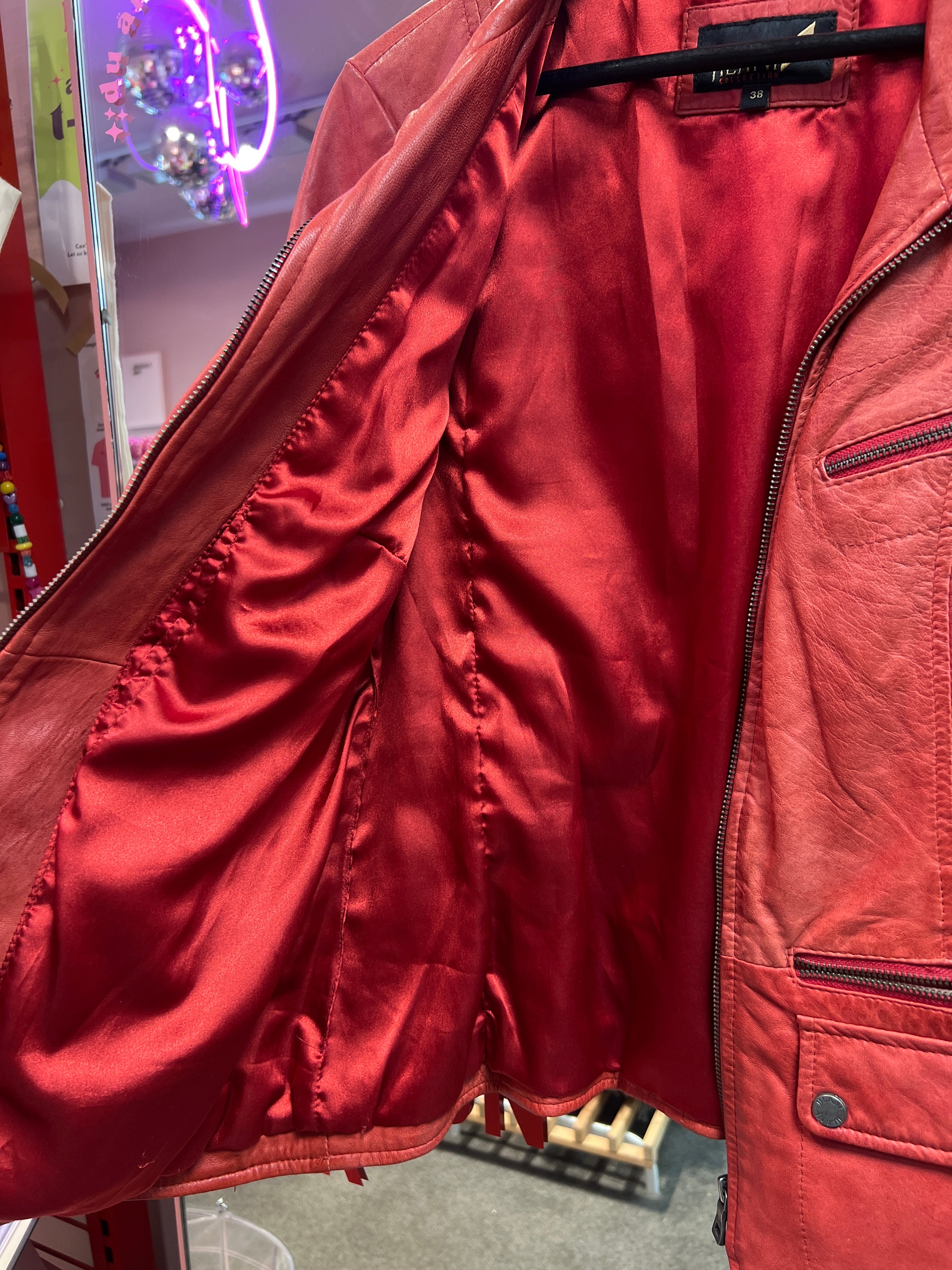 Red leather Jacket