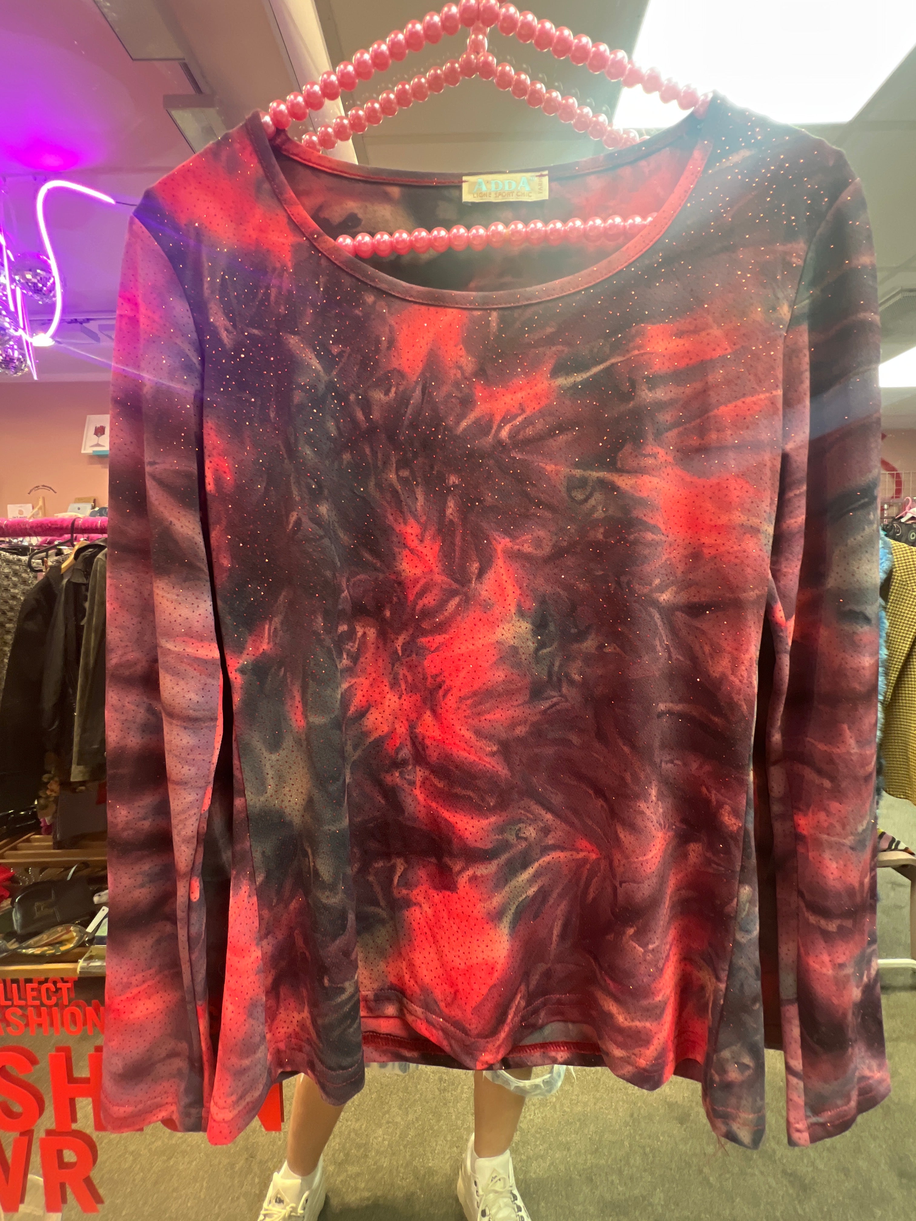 Glittery red Y2K vibes ADDA top