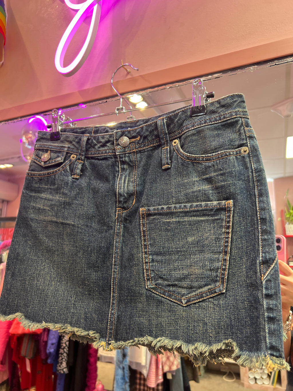 Ralph Lauren front pocket jeans skirt