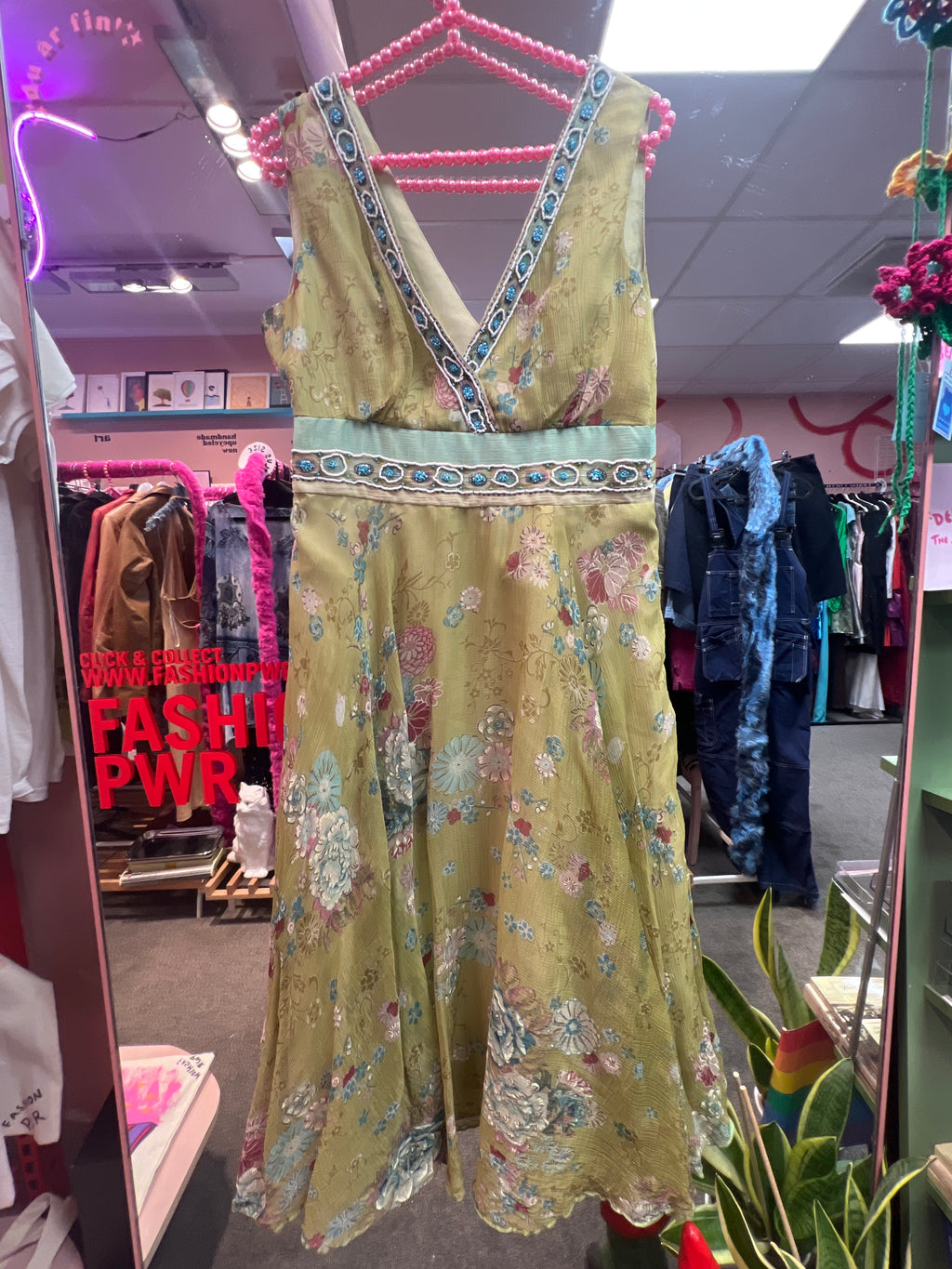 Green flower Derhy dress