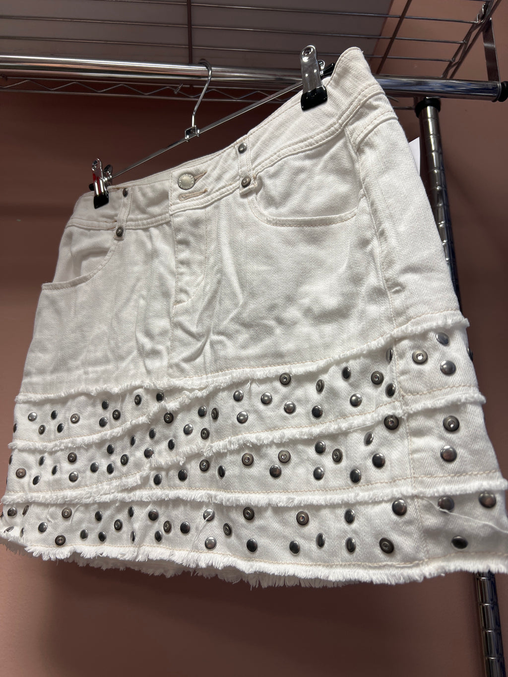 Morgan white studs skirt