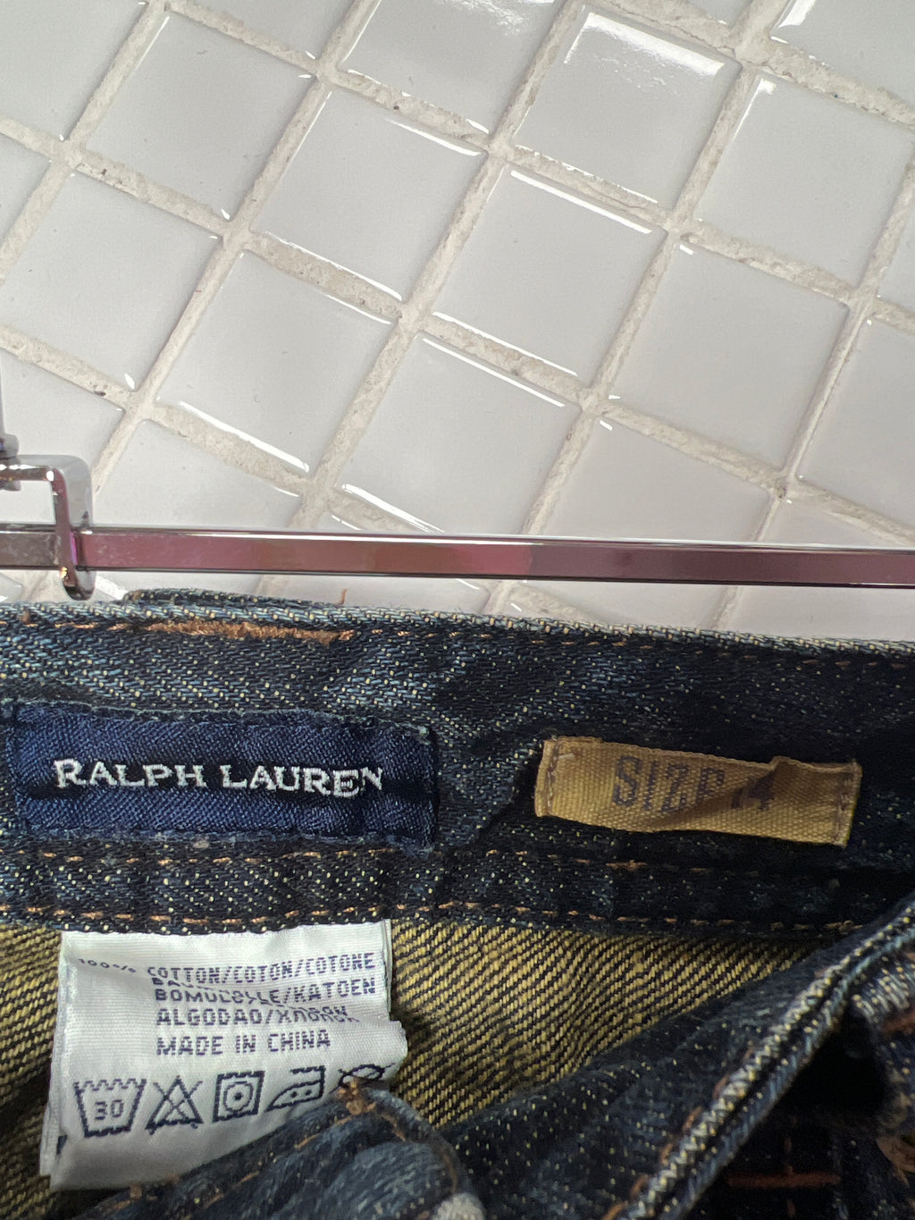 Ralph Lauren front pocket jeans skirt