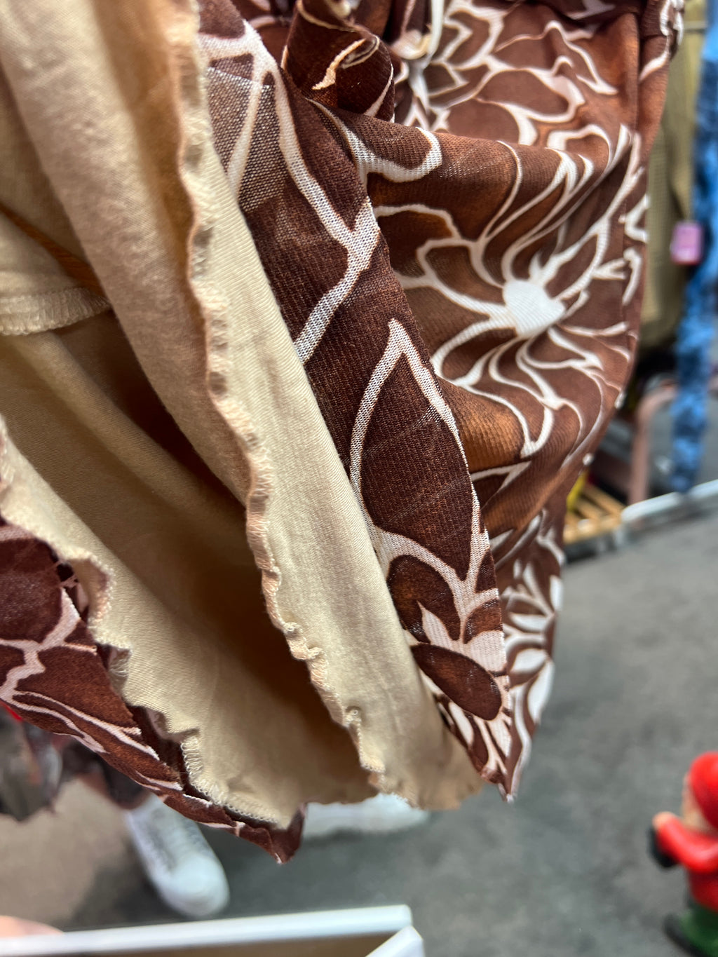 Brown flower Kookai double layer mesh top