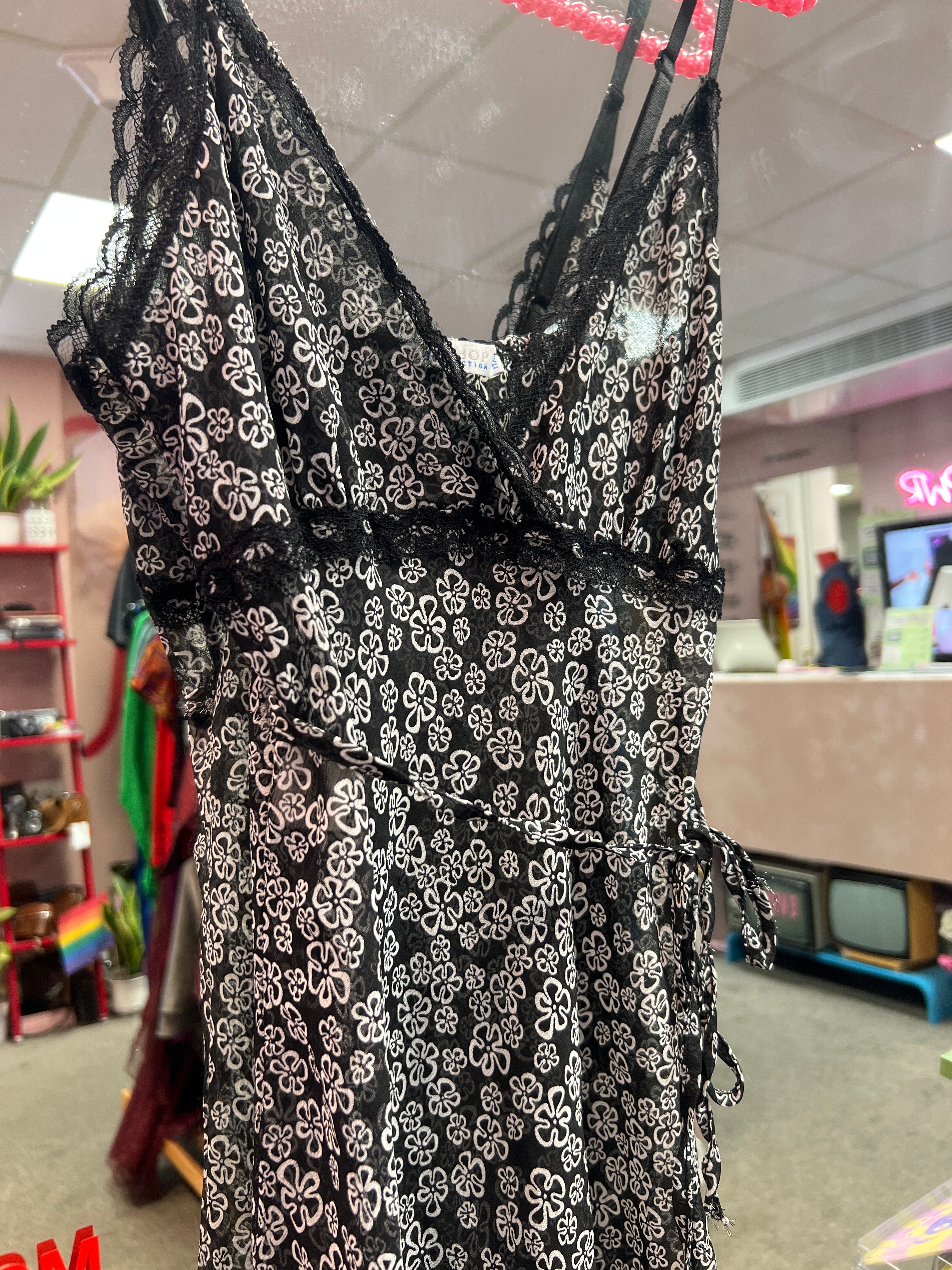 Y2K vibes see through dress flowers xshop
