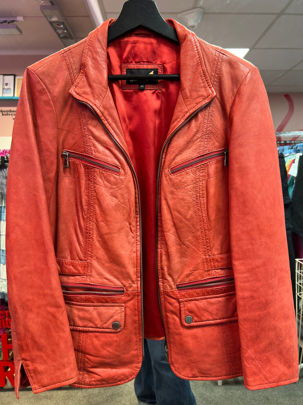 Red leather Jacket