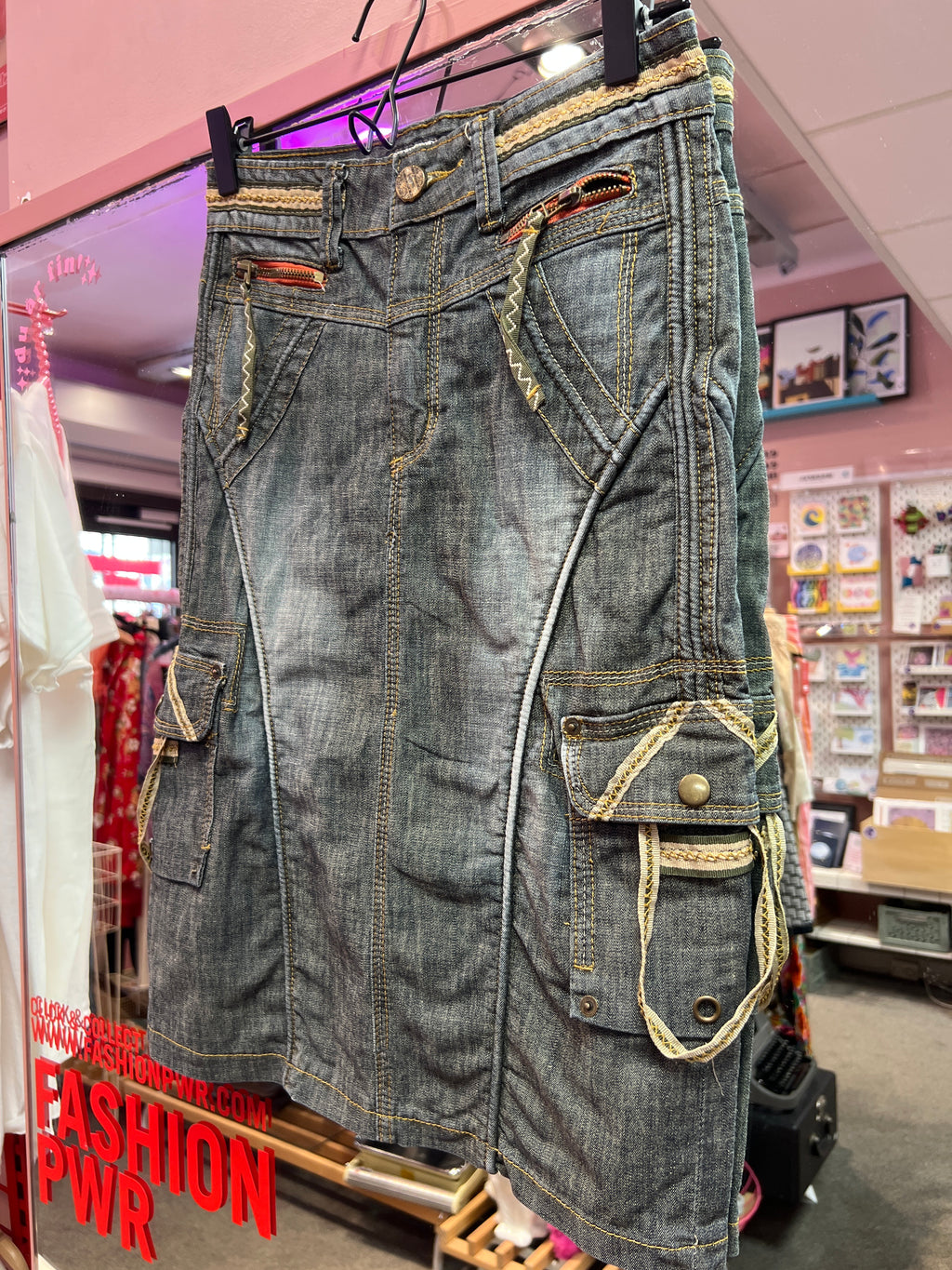 Y2K vibes midi jeans skirt