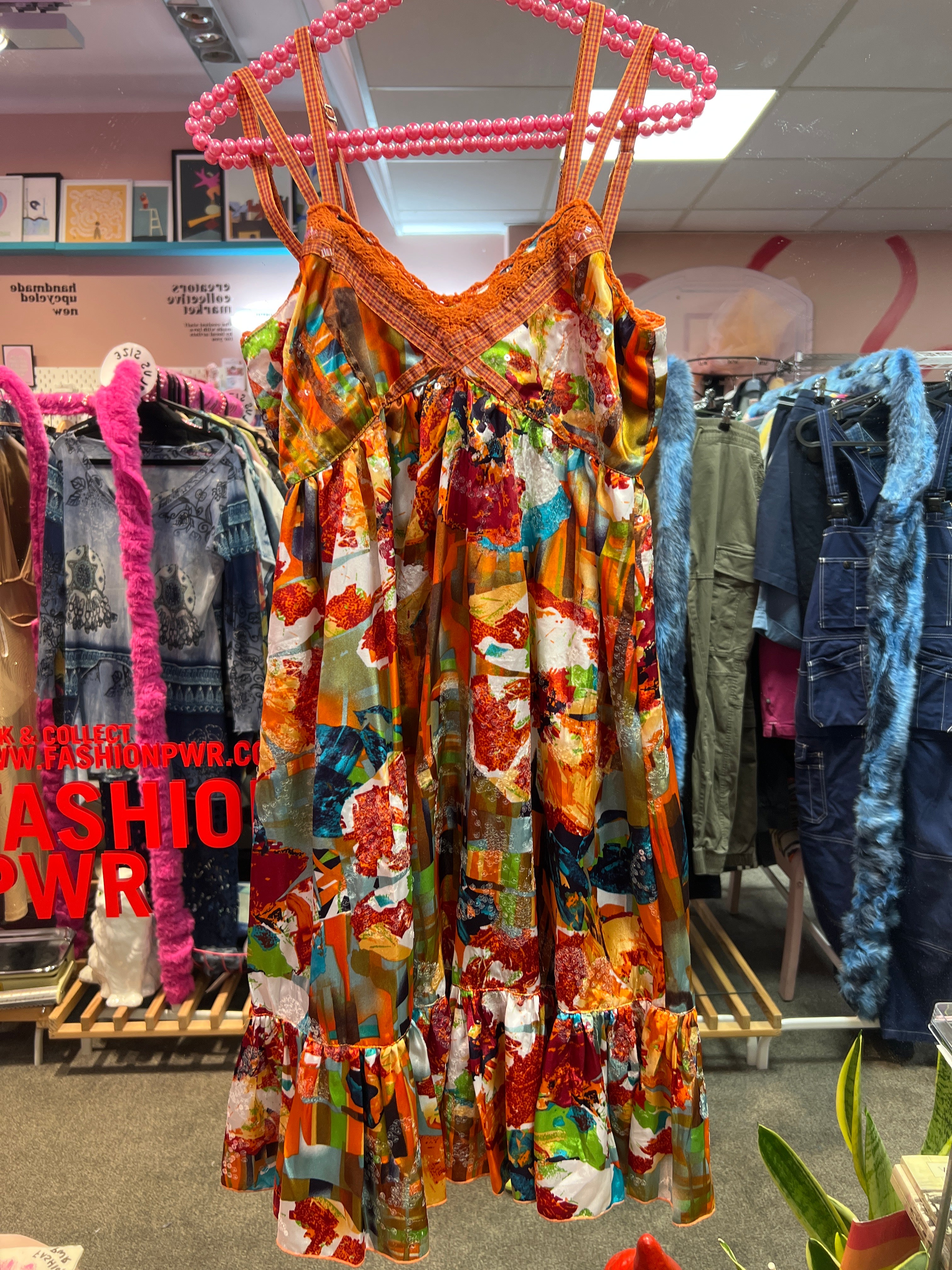 Animale orange colorful dress