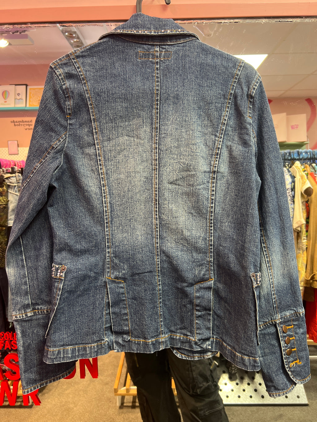 y2k vibes jeans jacket with stones
