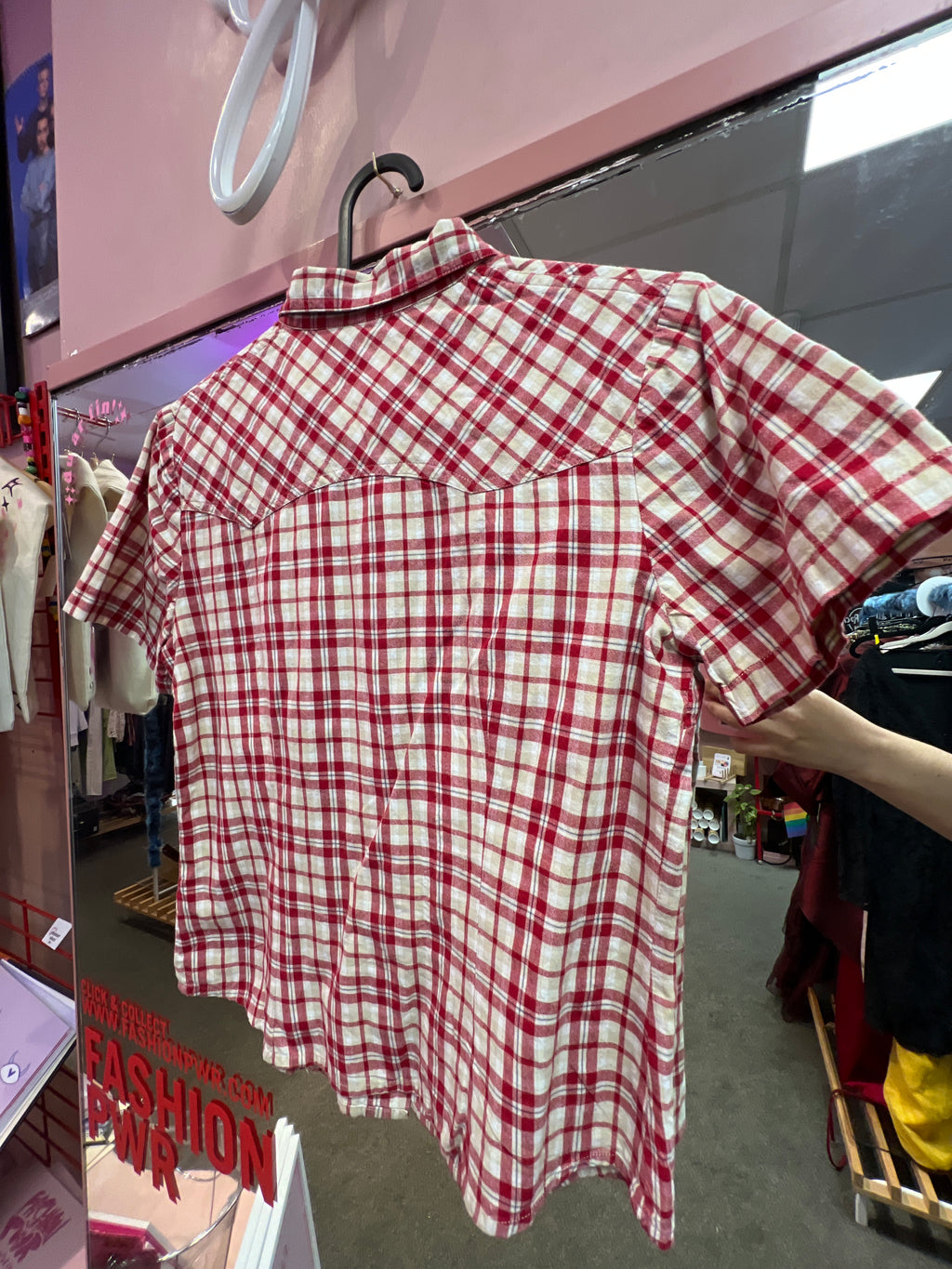 Red lumberjack mini shirt