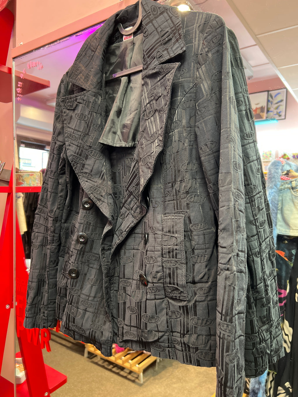 Black double buttons jacket