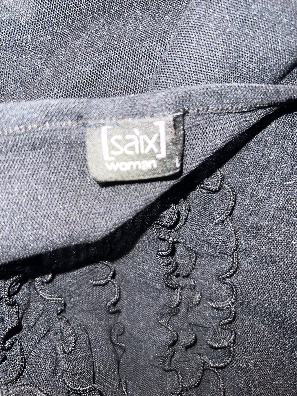 Saix black see through ruffles Y2K vibes