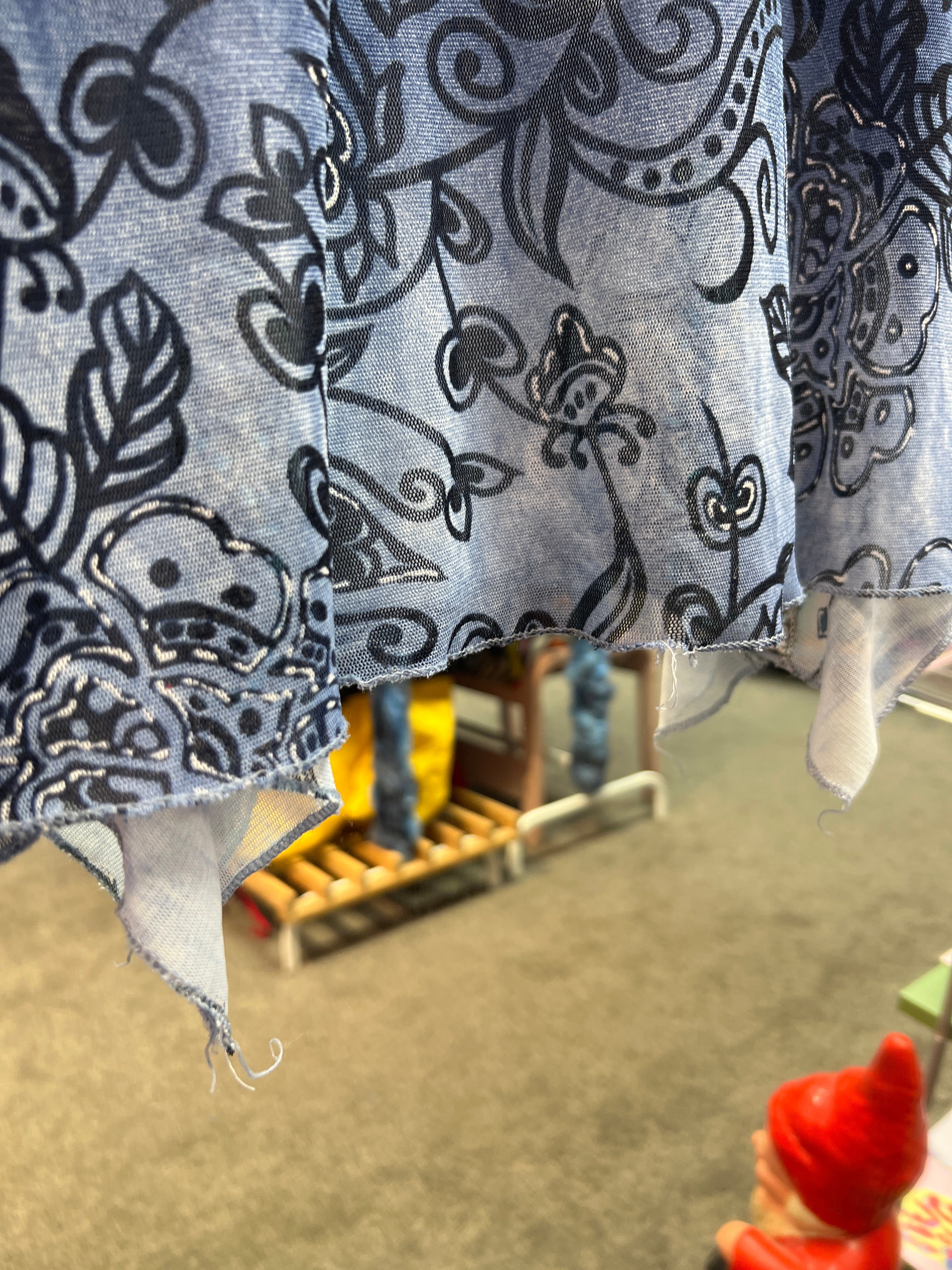 Blue Y2K see through blouse