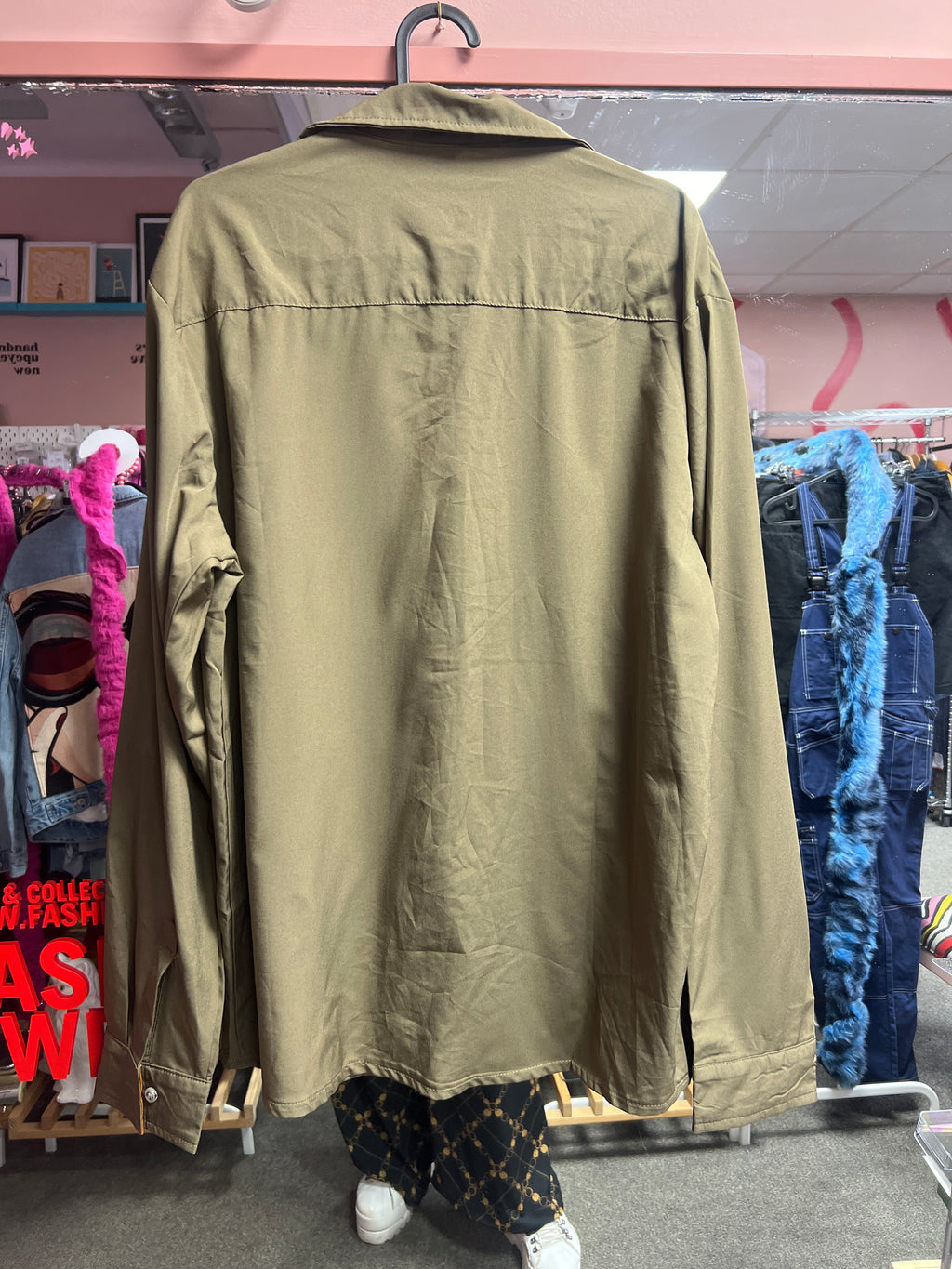 Dark green brown shirt