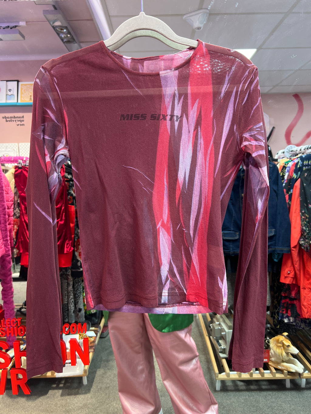 Miss Sixty mesh Y2K vibes top
