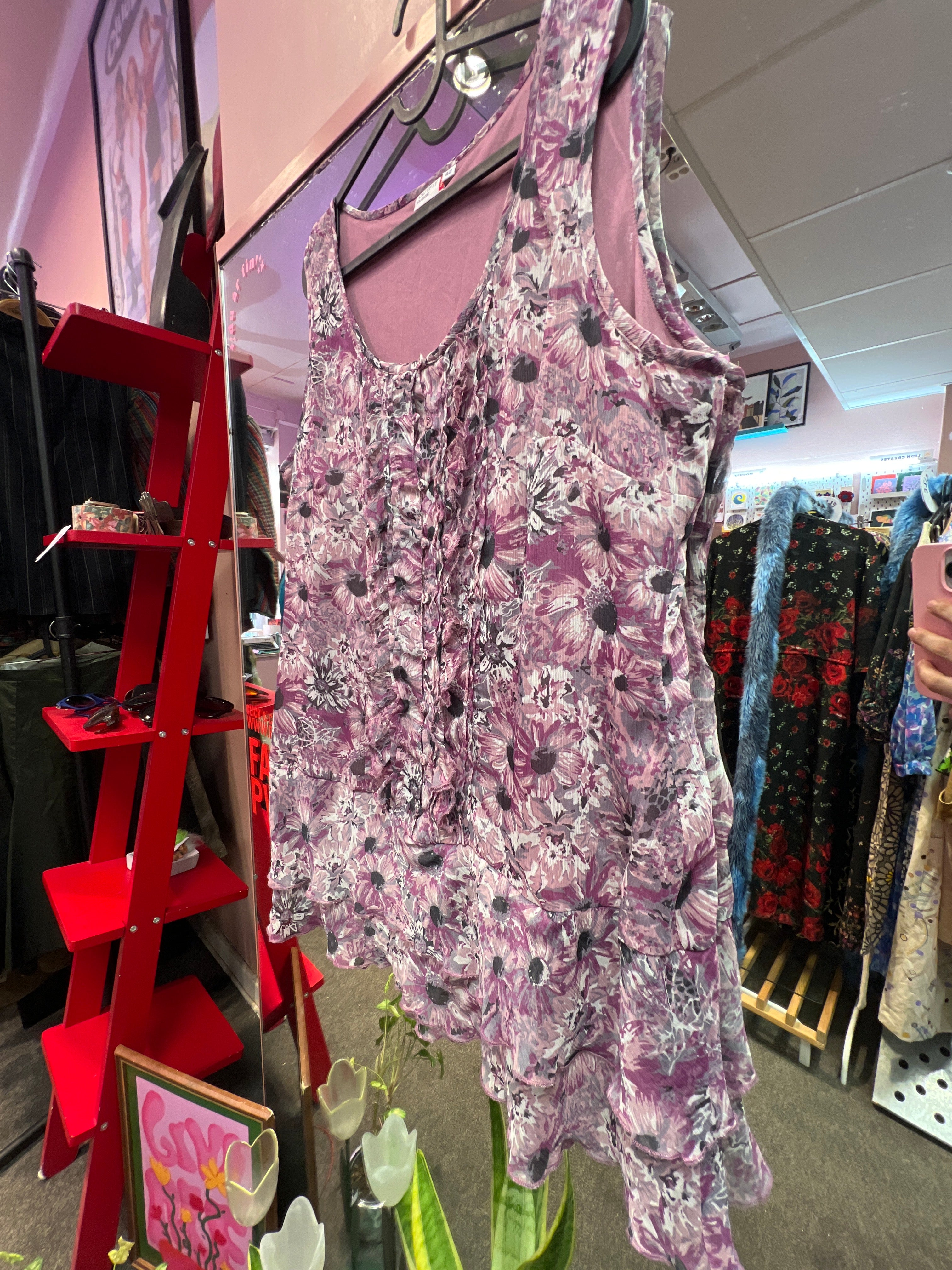 Purple flowers NKD top