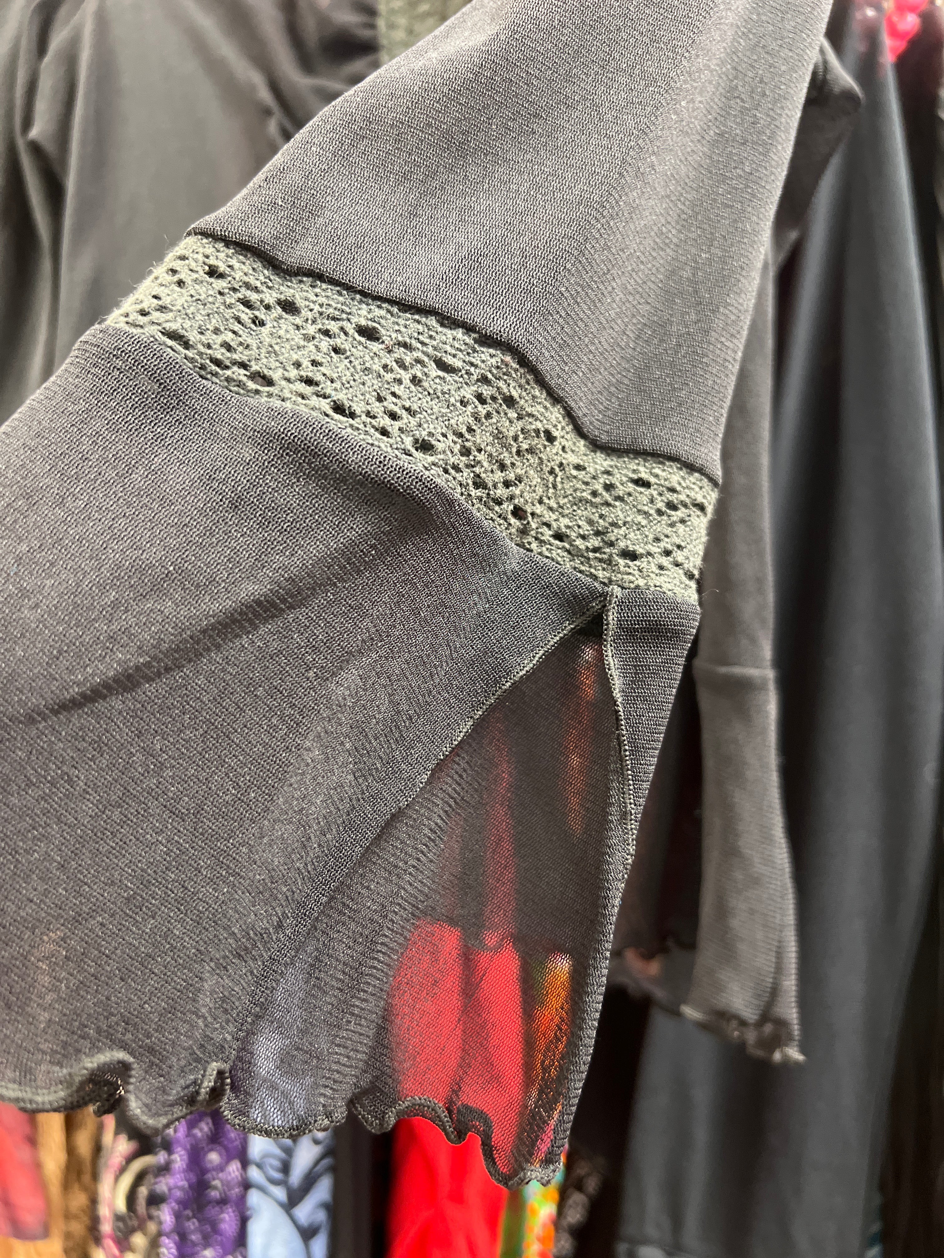 Xanaka black see through top with details