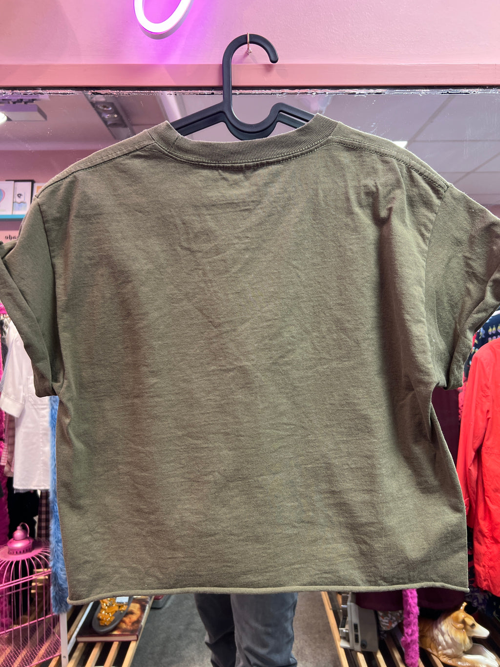 Cropped top green with print