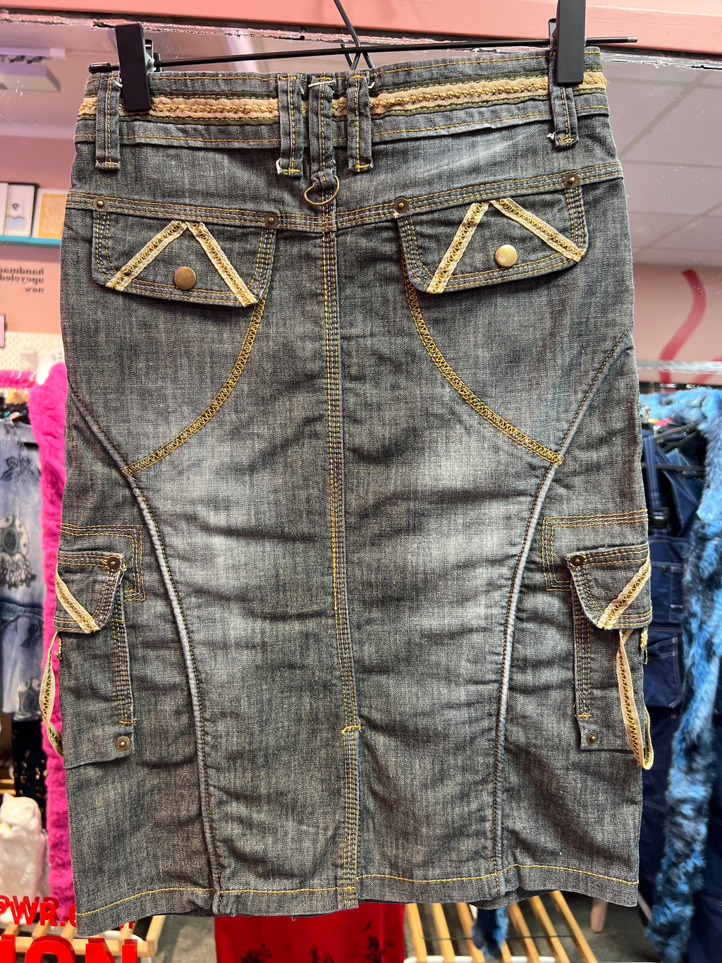 Y2K vibes midi jeans skirt