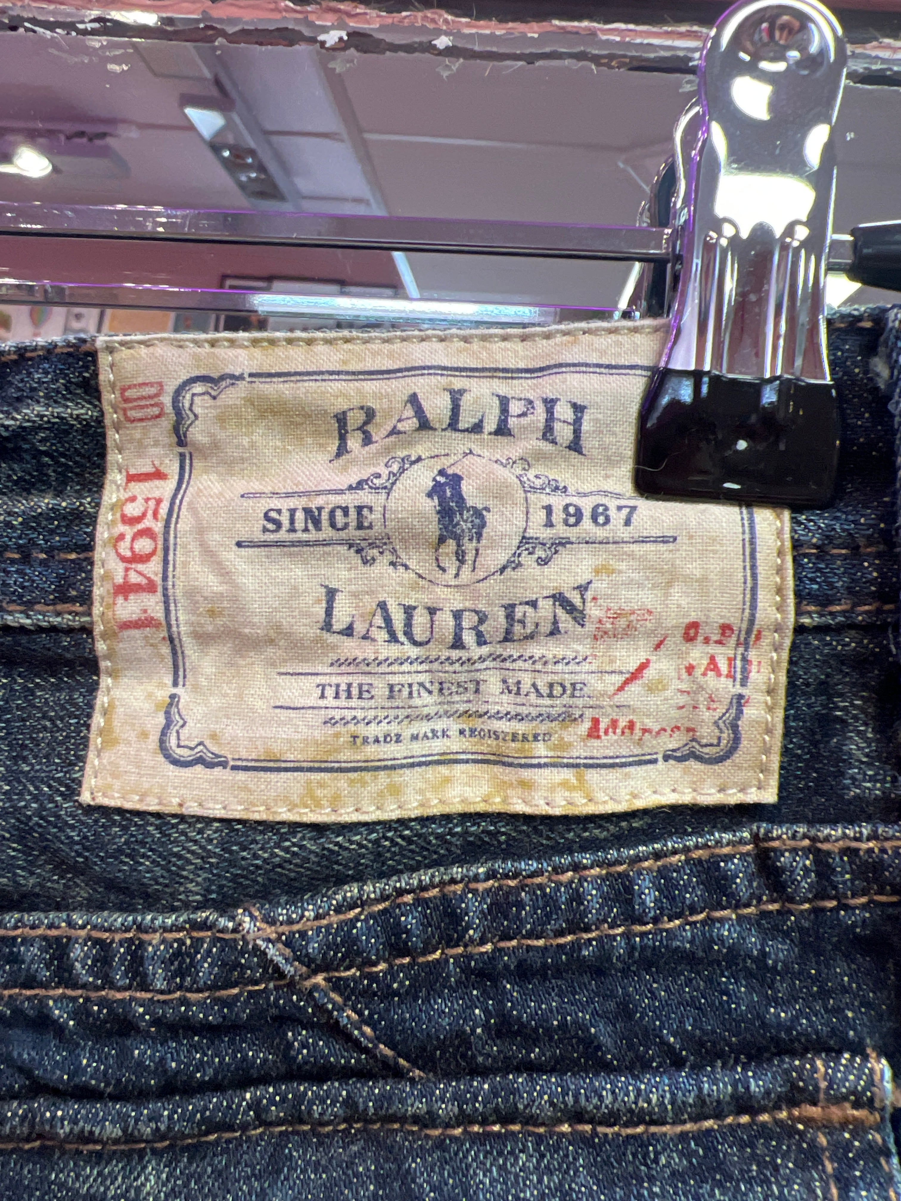 Ralph Lauren front pocket jeans skirt