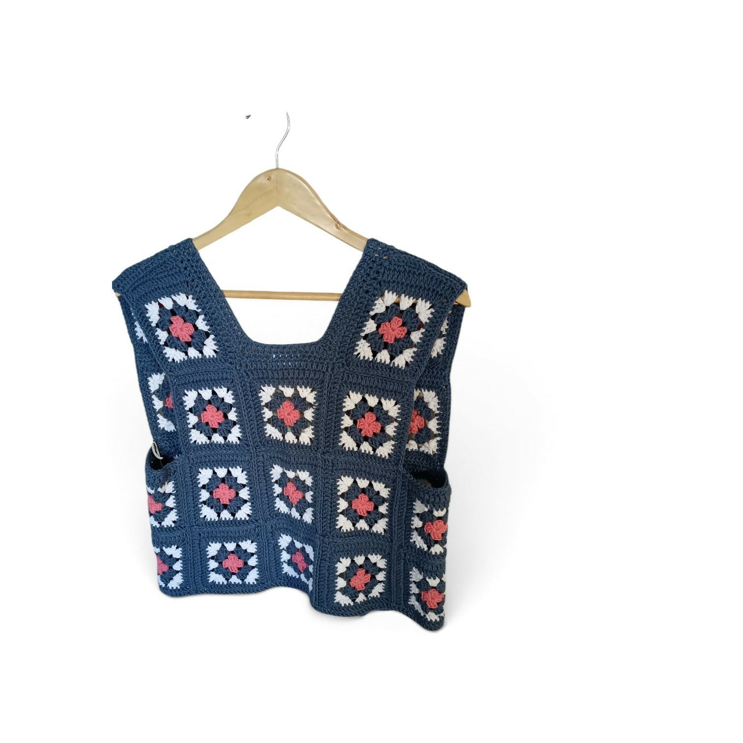 Blue vest with grannies