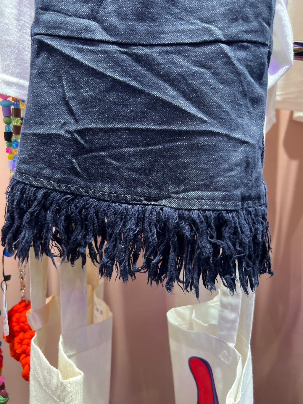 Blue jeans with fringes