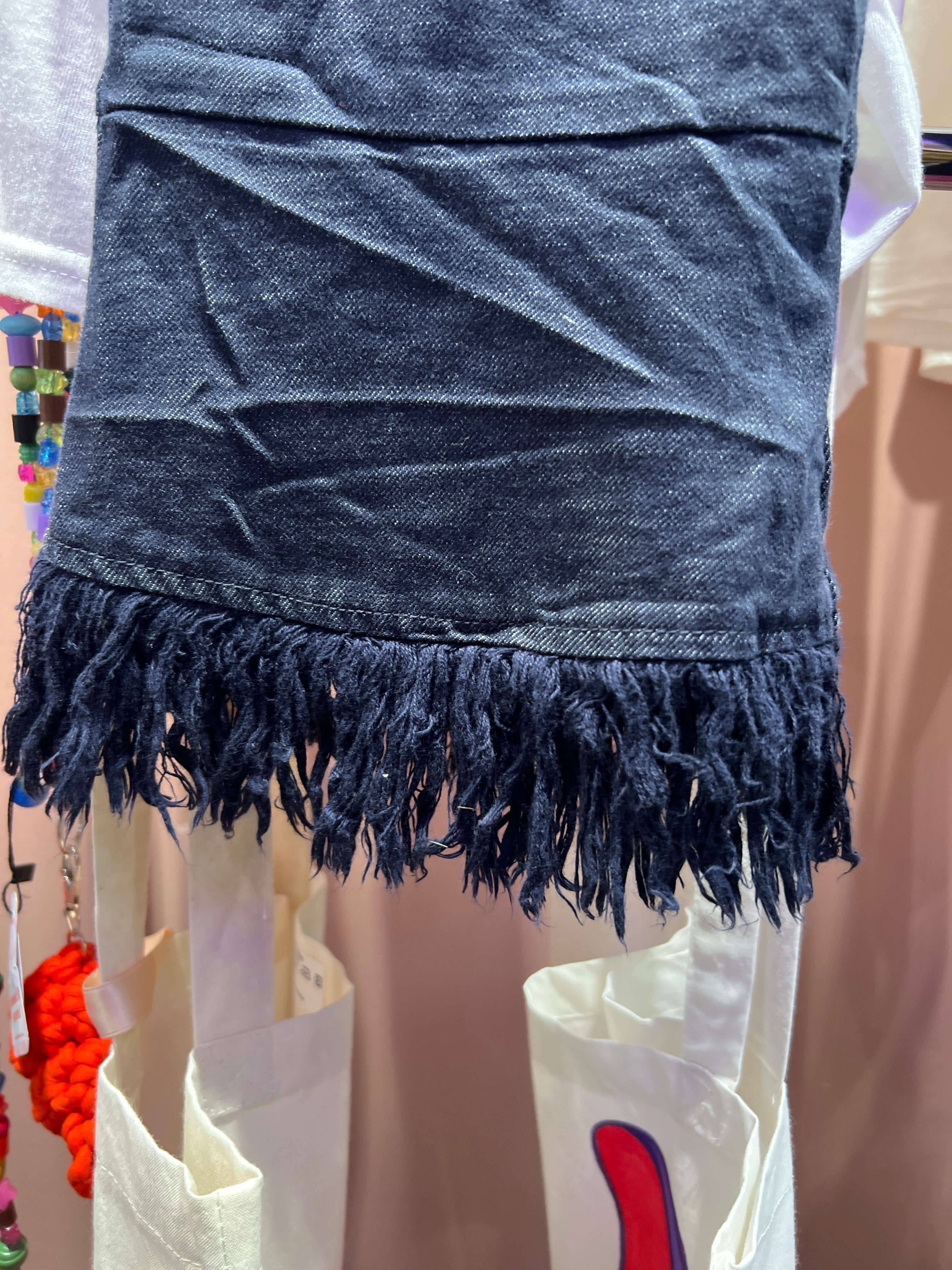 Blue jeans with fringes