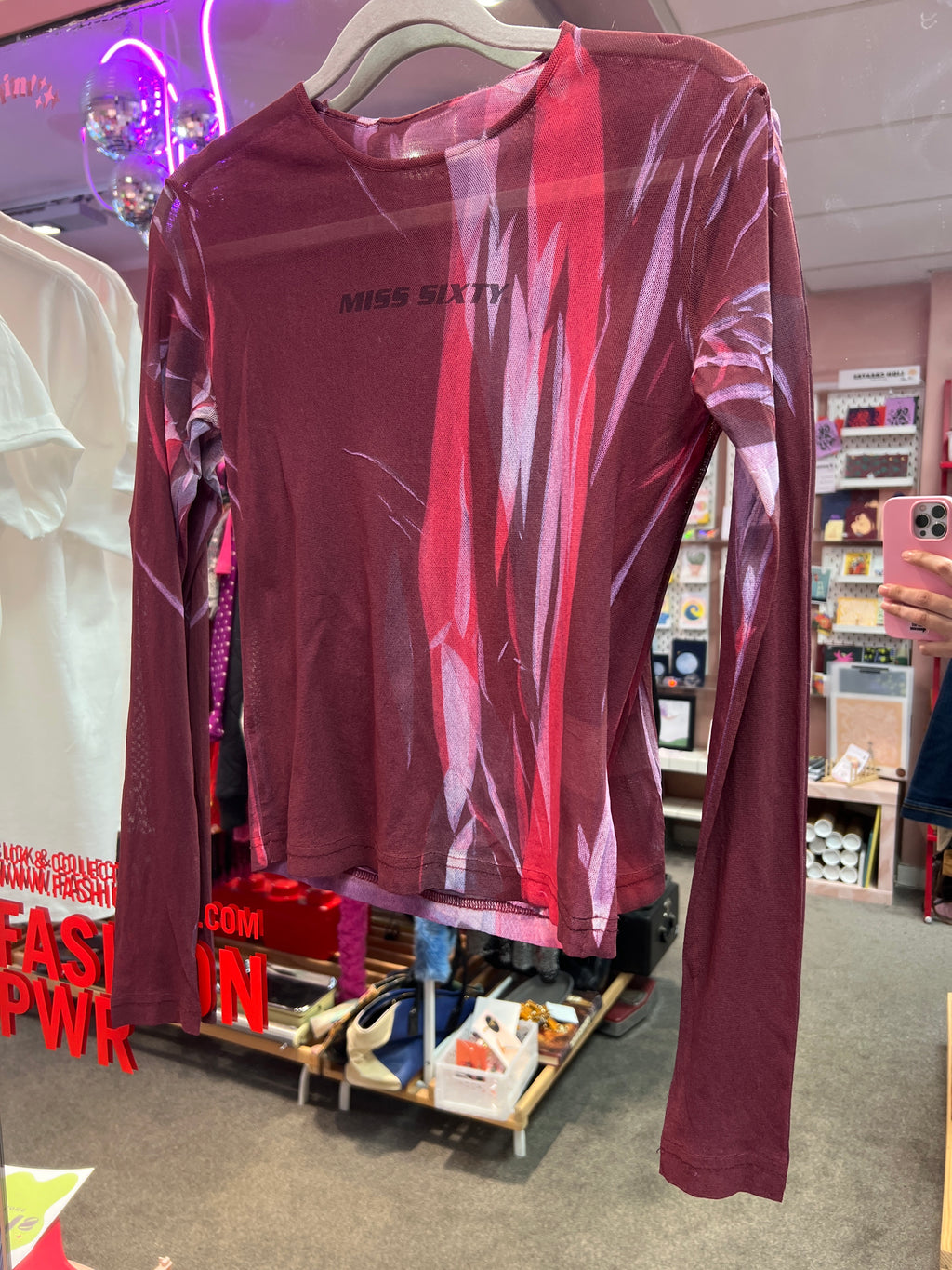 Miss Sixty mesh Y2K vibes top