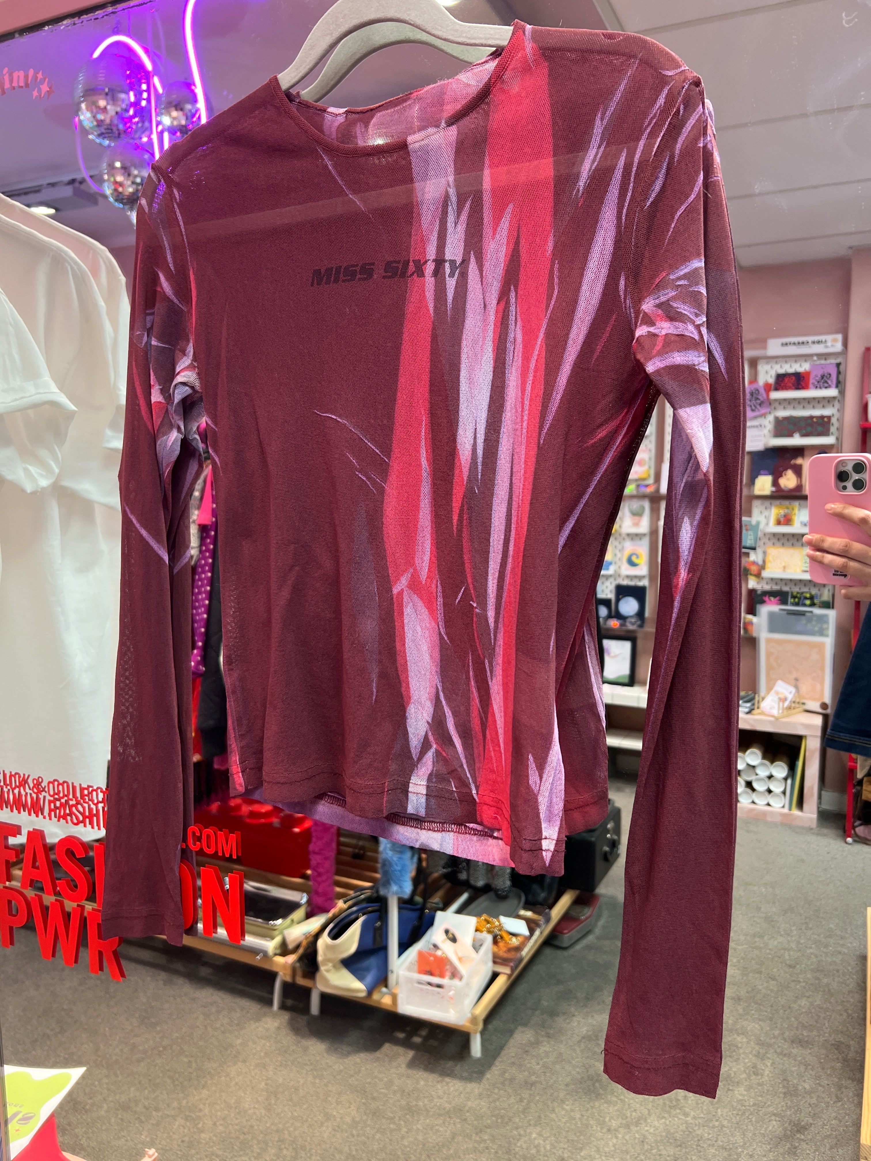 Miss Sixty mesh Y2K vibes top