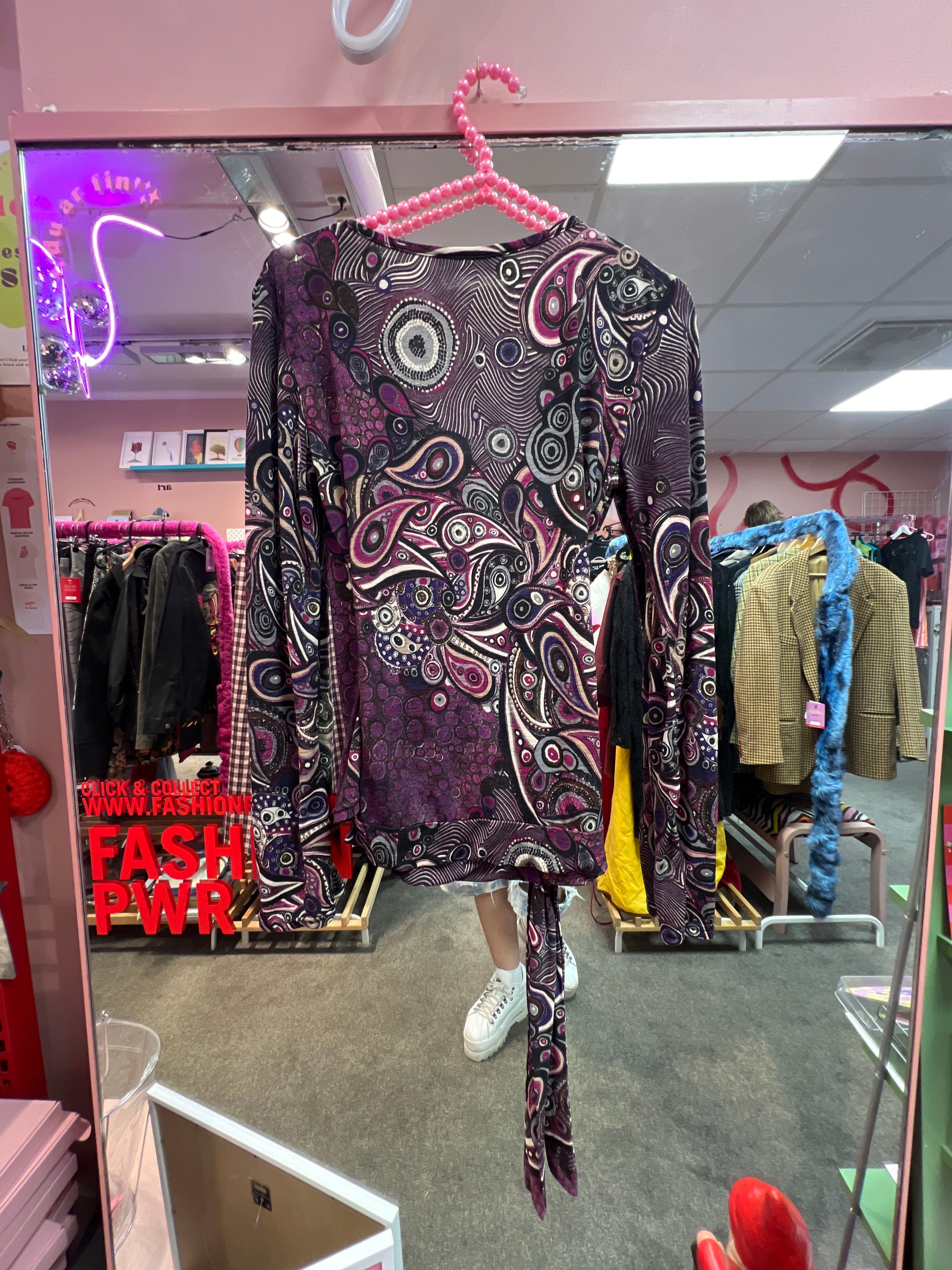 Y2K vibes patterned see through top Efilles de Paris