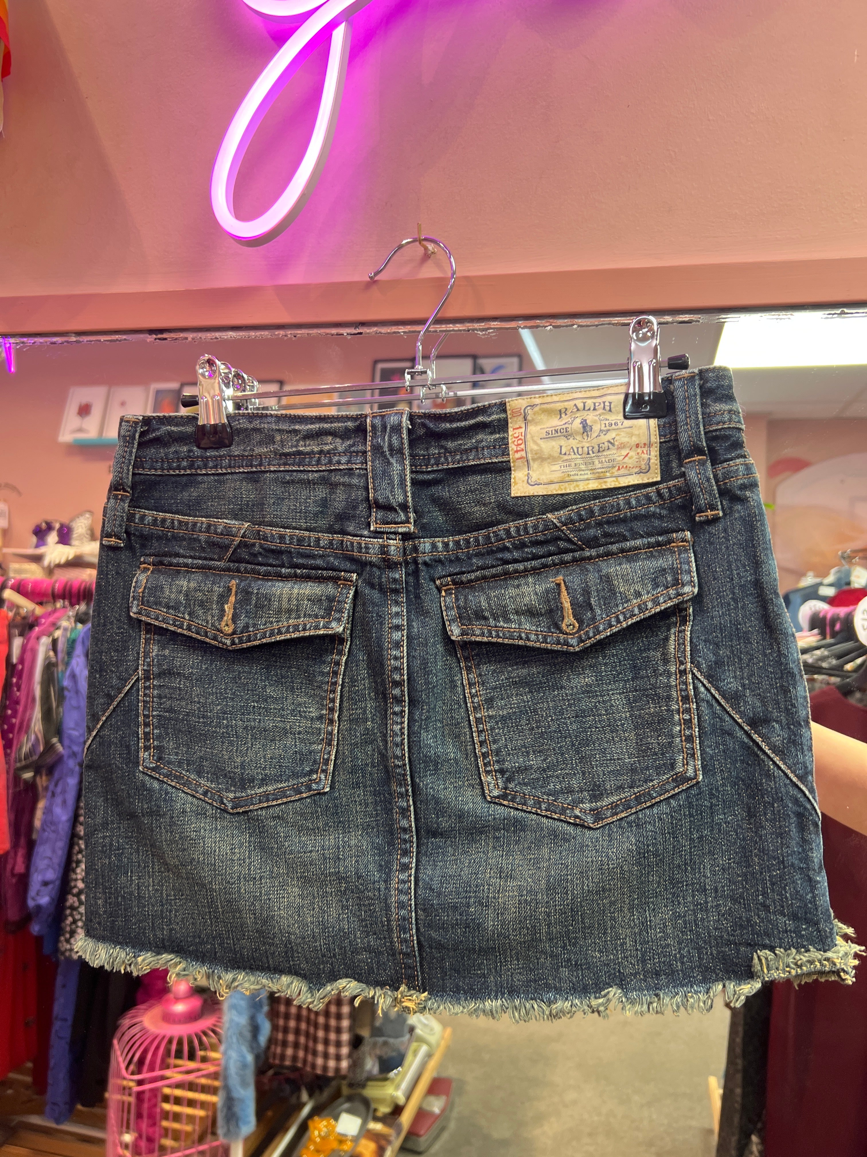 Ralph Lauren front pocket jeans skirt