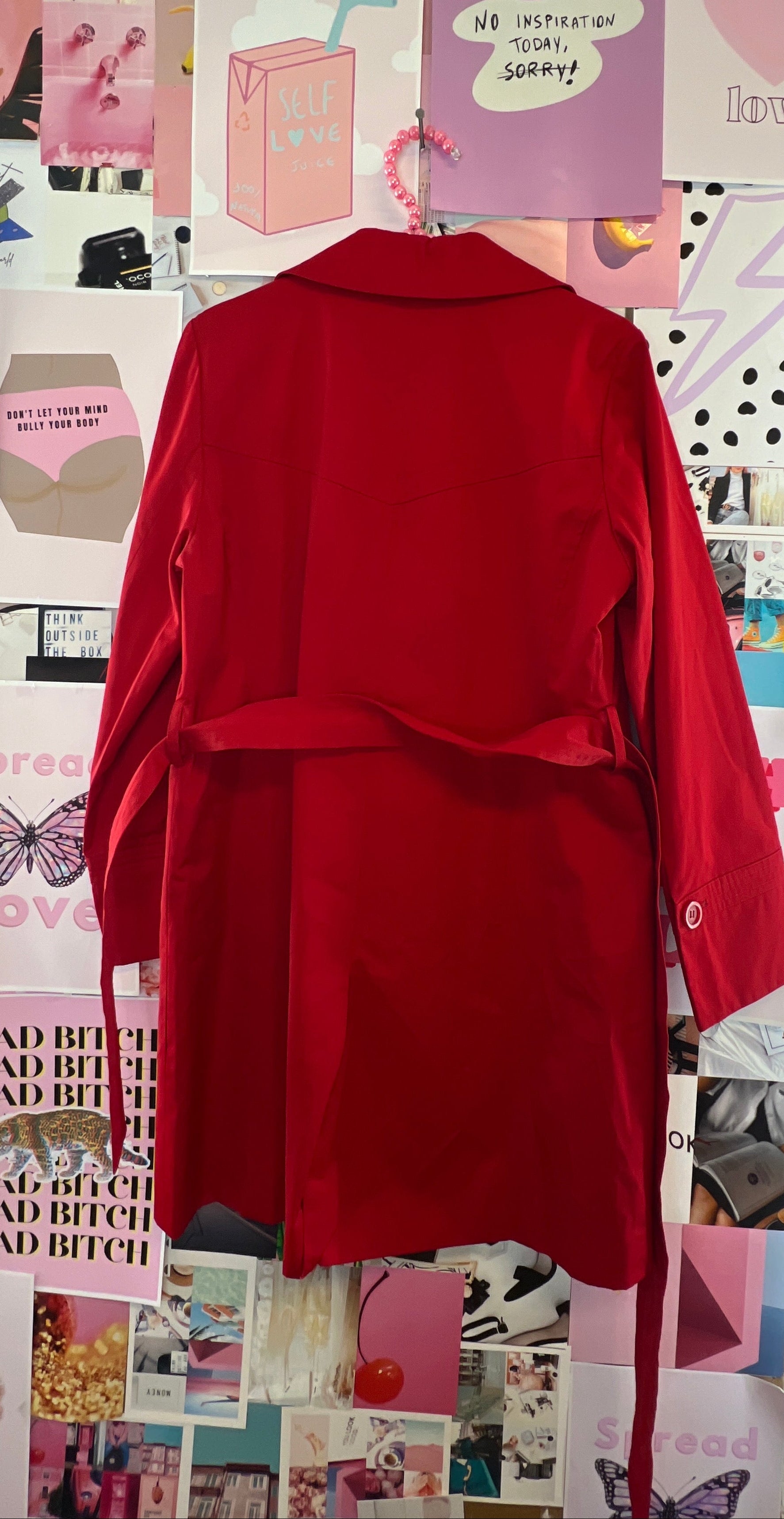 Cherry trench coat