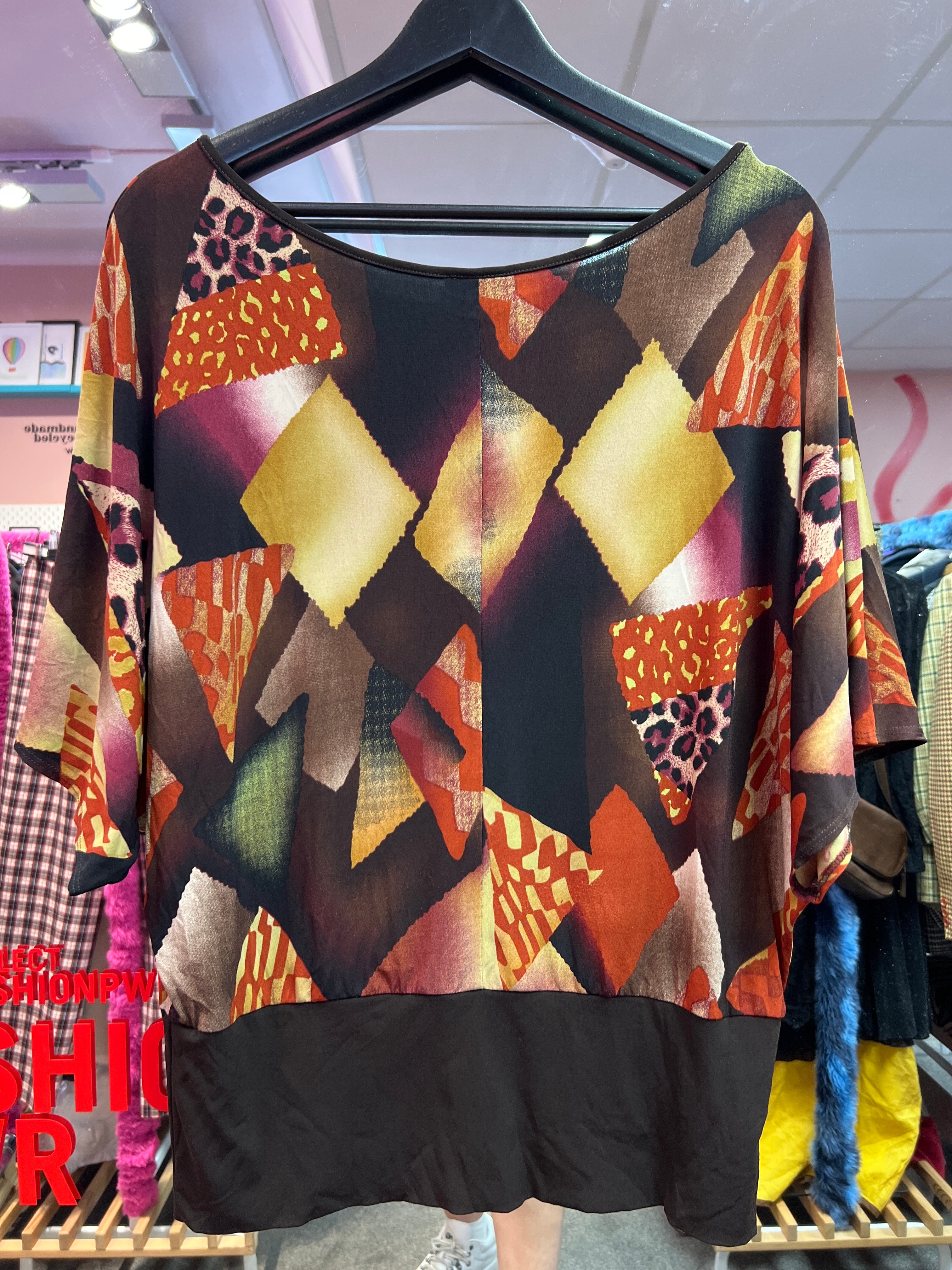 Brown patterned top Espressa USA