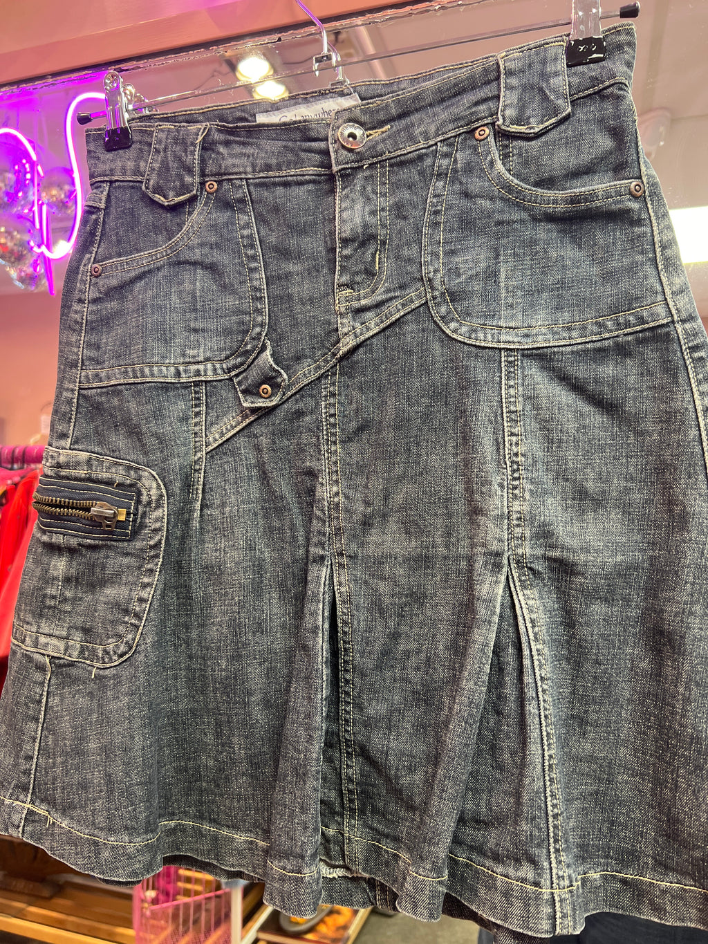 Y2K jeans skirt multi pockets Go!