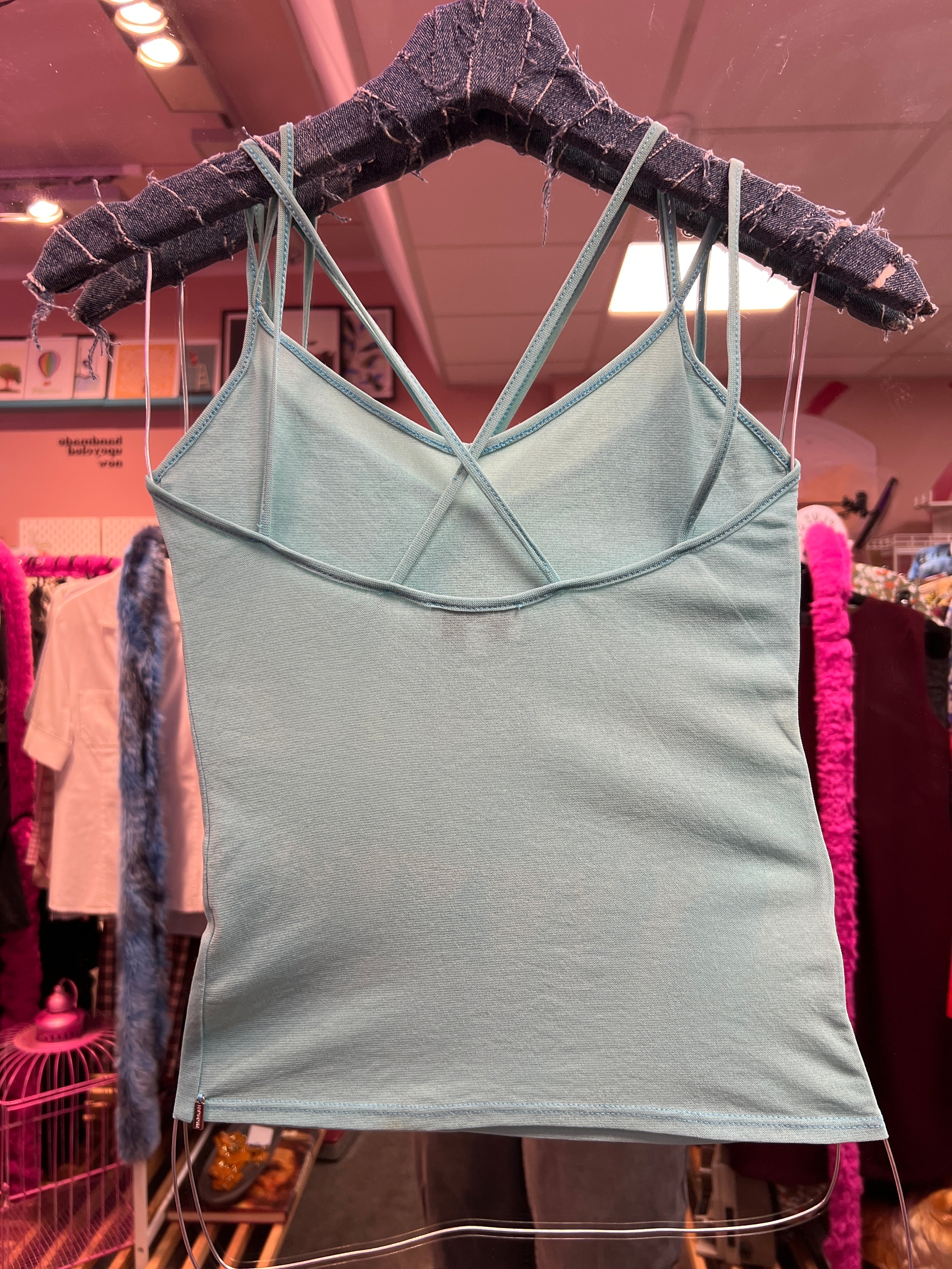 Y2K blue top Morgan de Tai