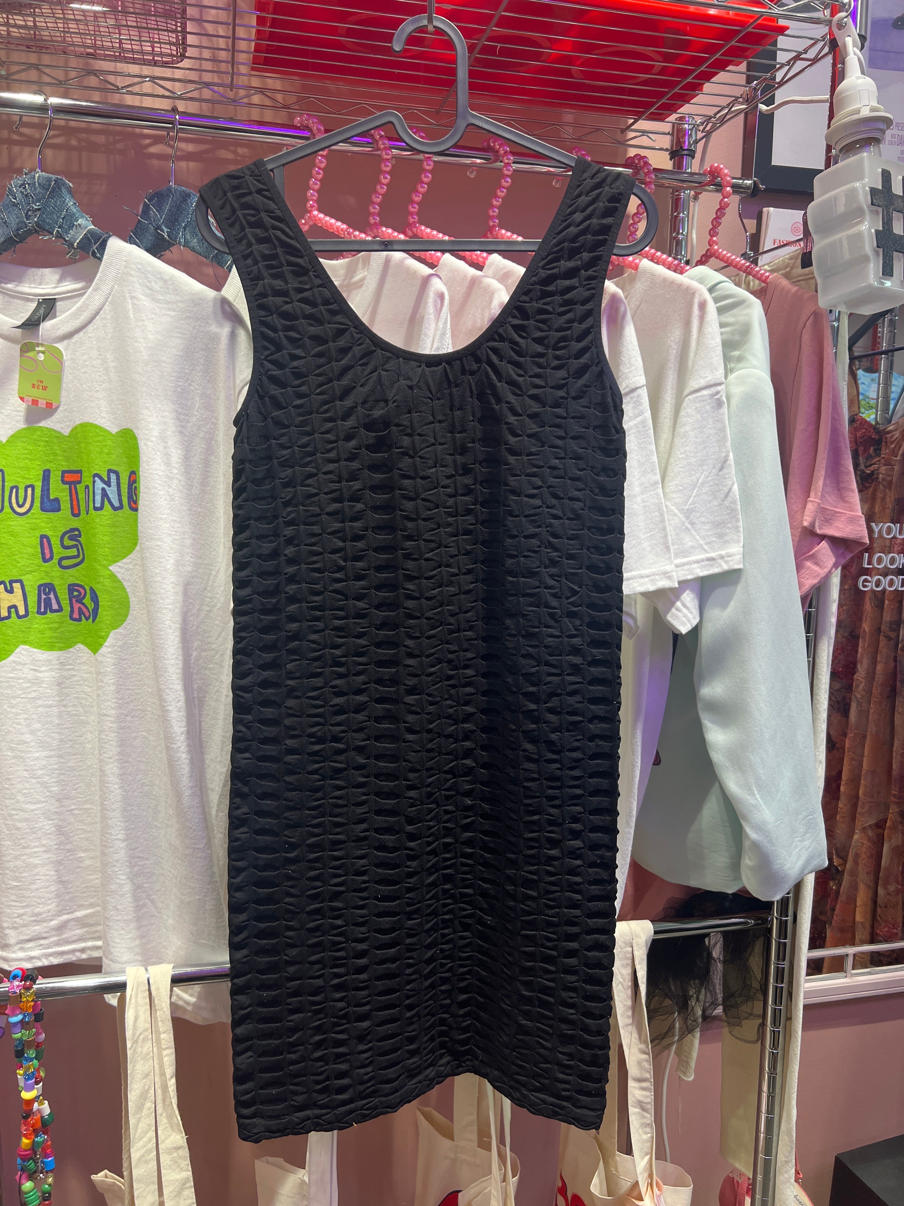 atmosphere black dress Atmosphere Ladies sz 8 Sleeveless Black Knee Length Dress w/Beige Scallops