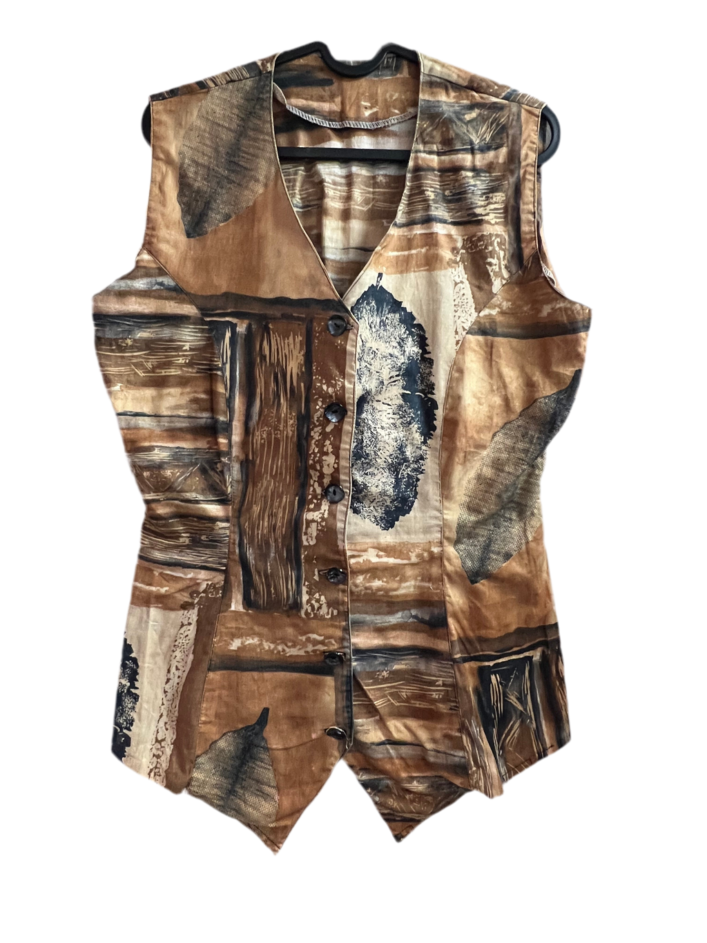 Brown Patterned 70s vest