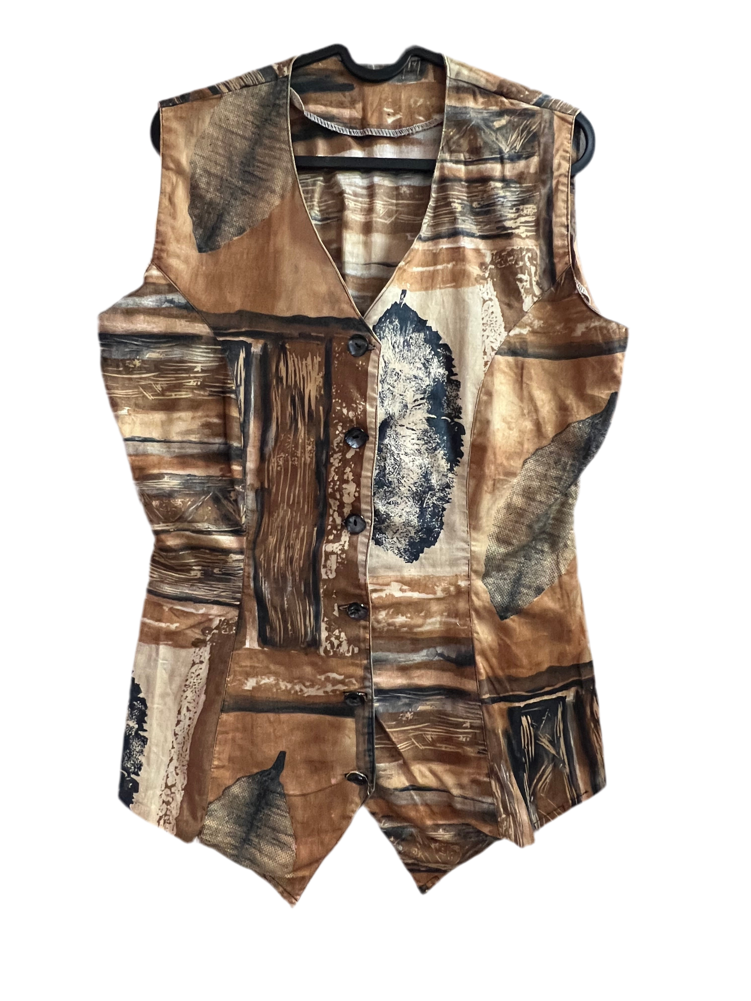 Brown Patterned 70s vest
