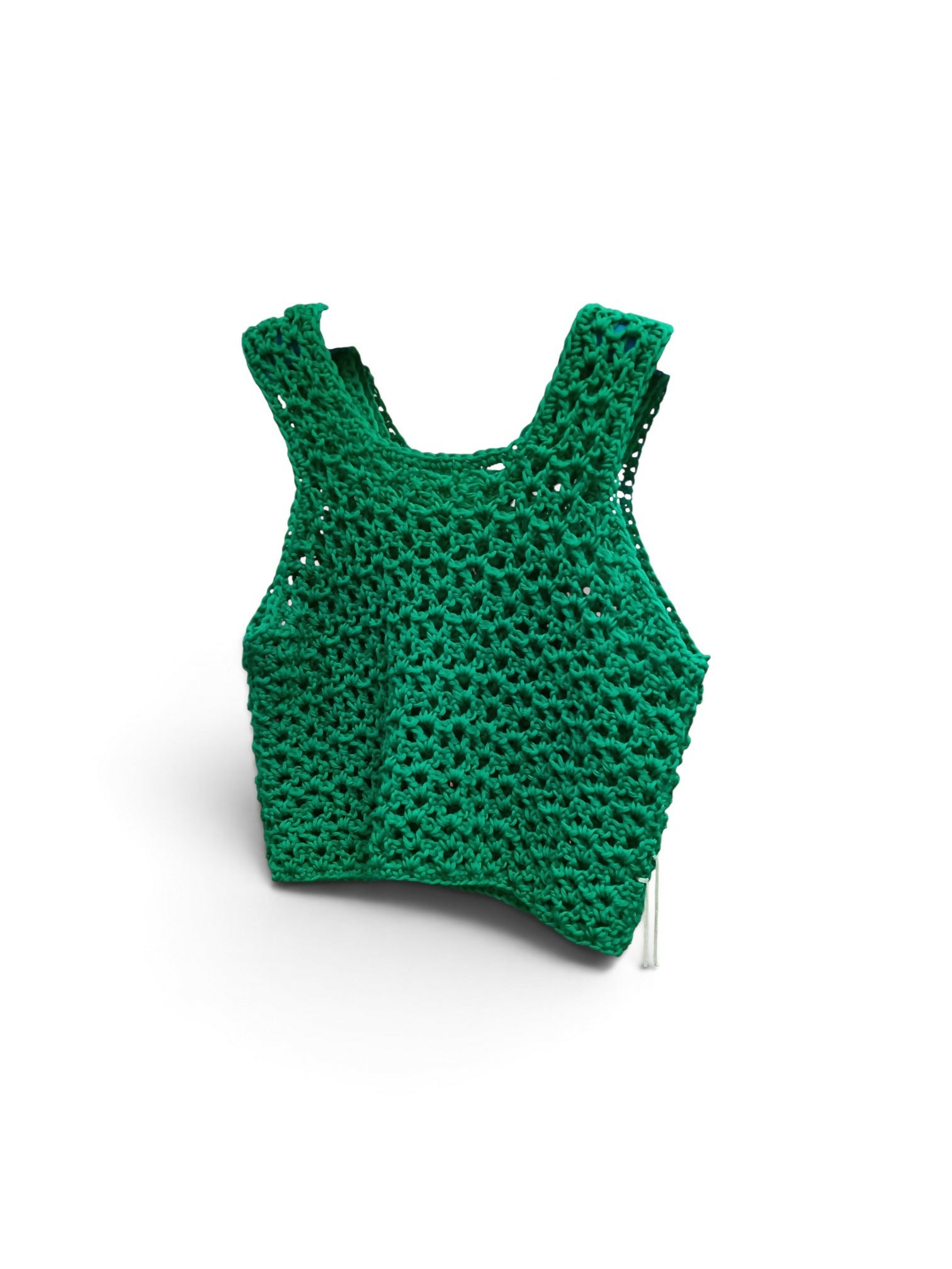 Green crop tank top
