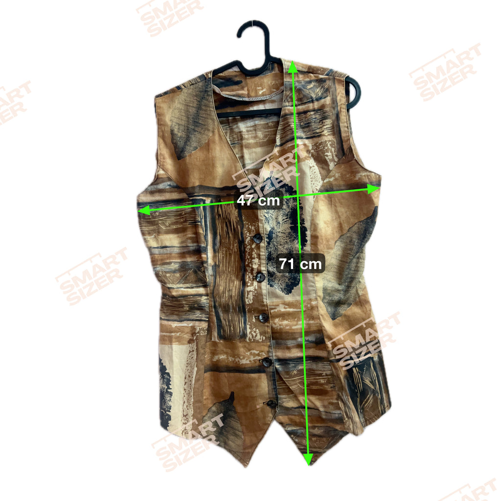 Brown Patterned 70s vest