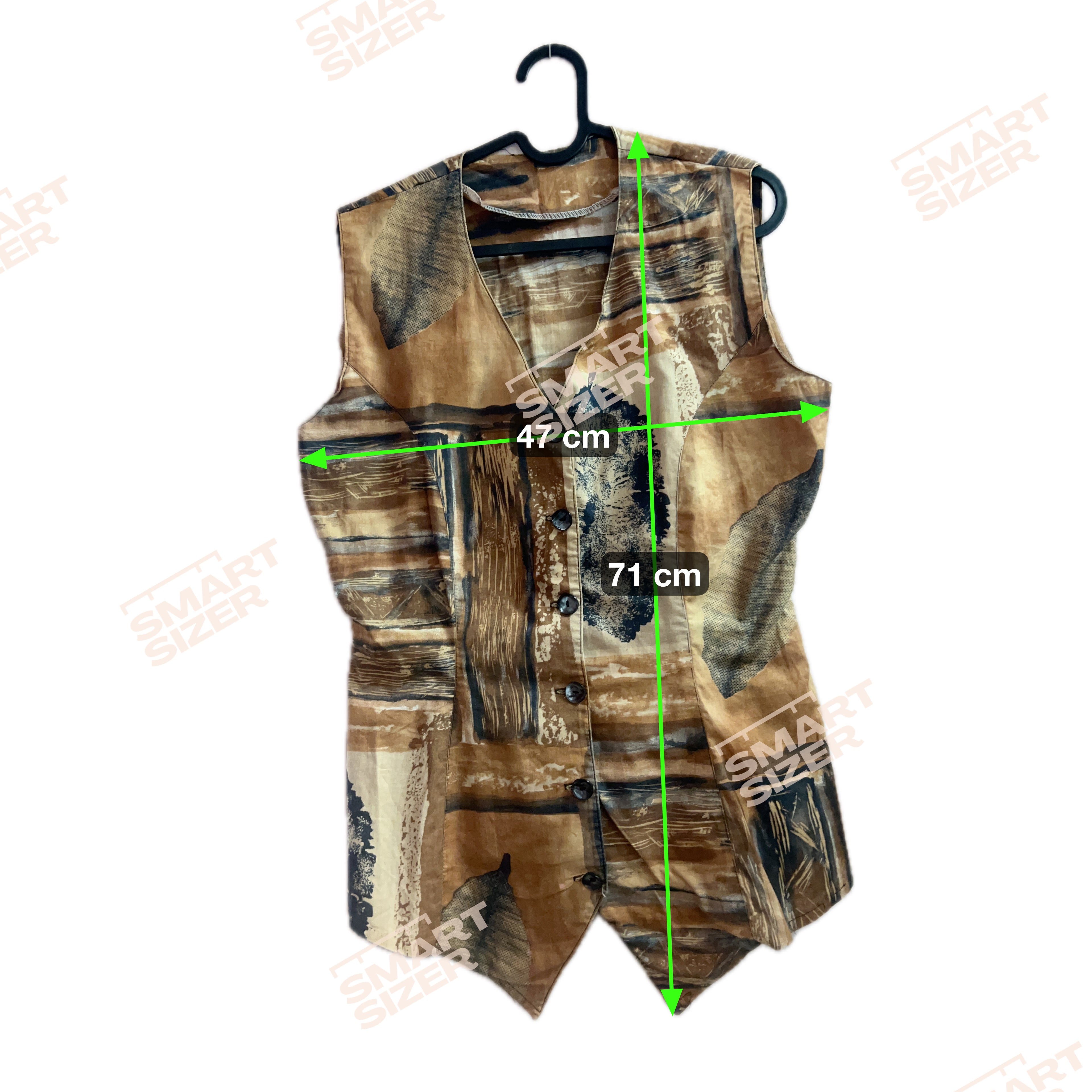 Brown Patterned 70s vest