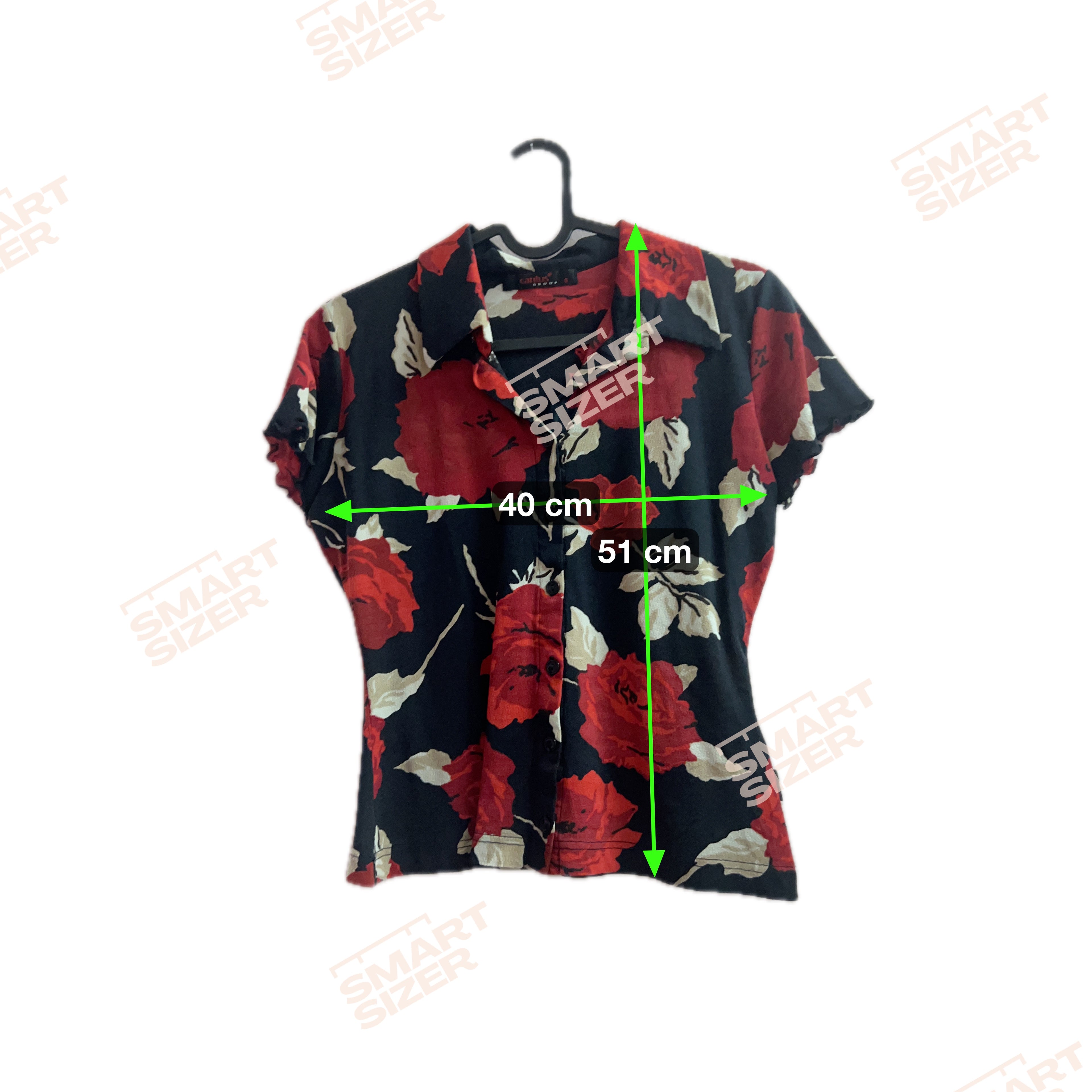 "Cantus" Red Roses Blossom Blouse
