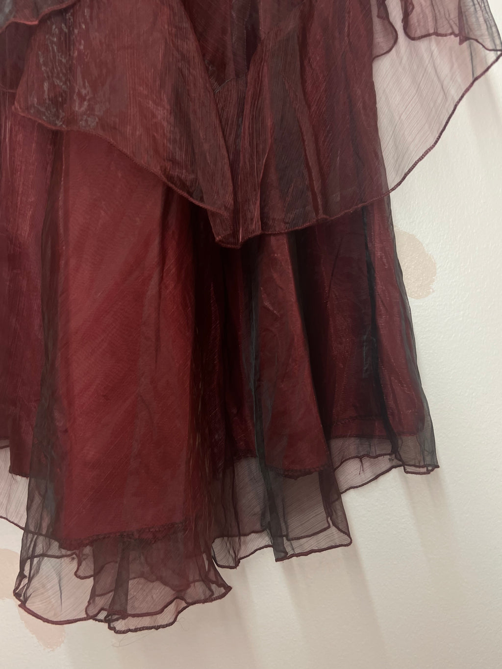 Ruffled Wine Red Dress