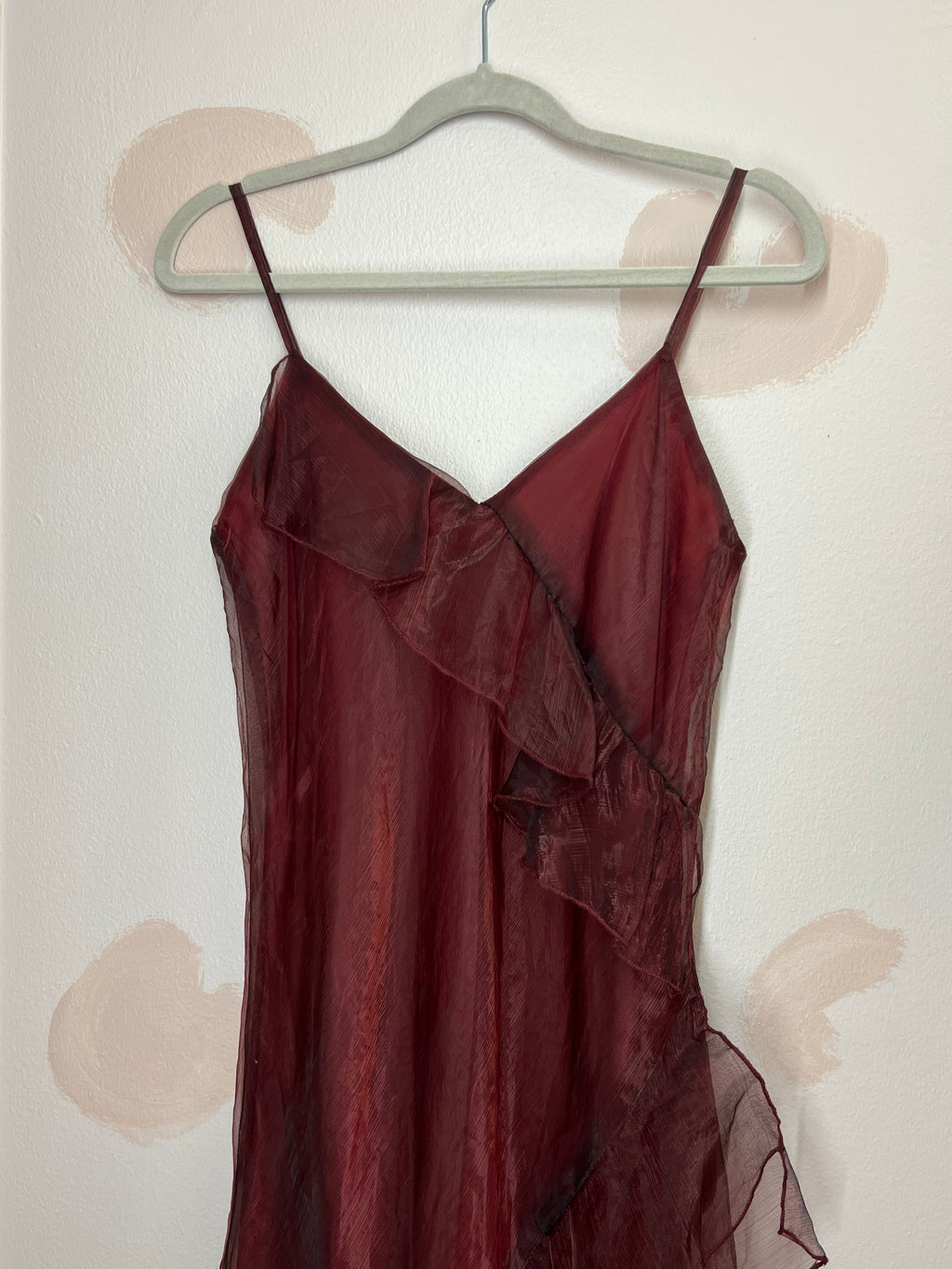 Ruffled Wine Red Dress