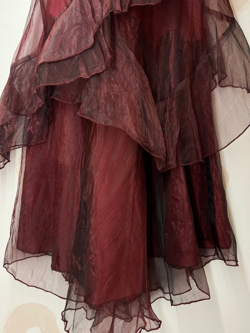 Ruffled Wine Red Dress