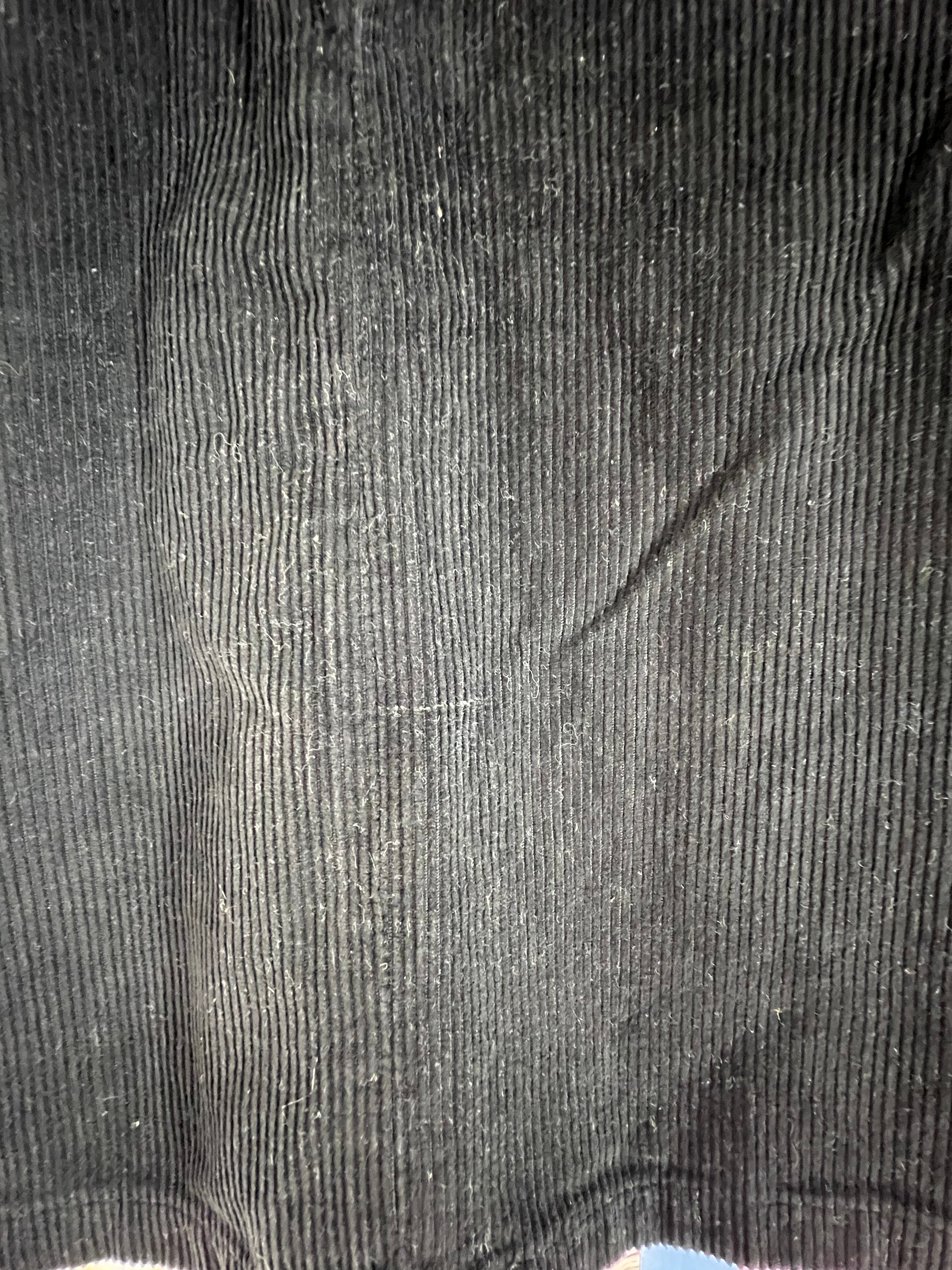 Black Pleaded Corduroy Skirt