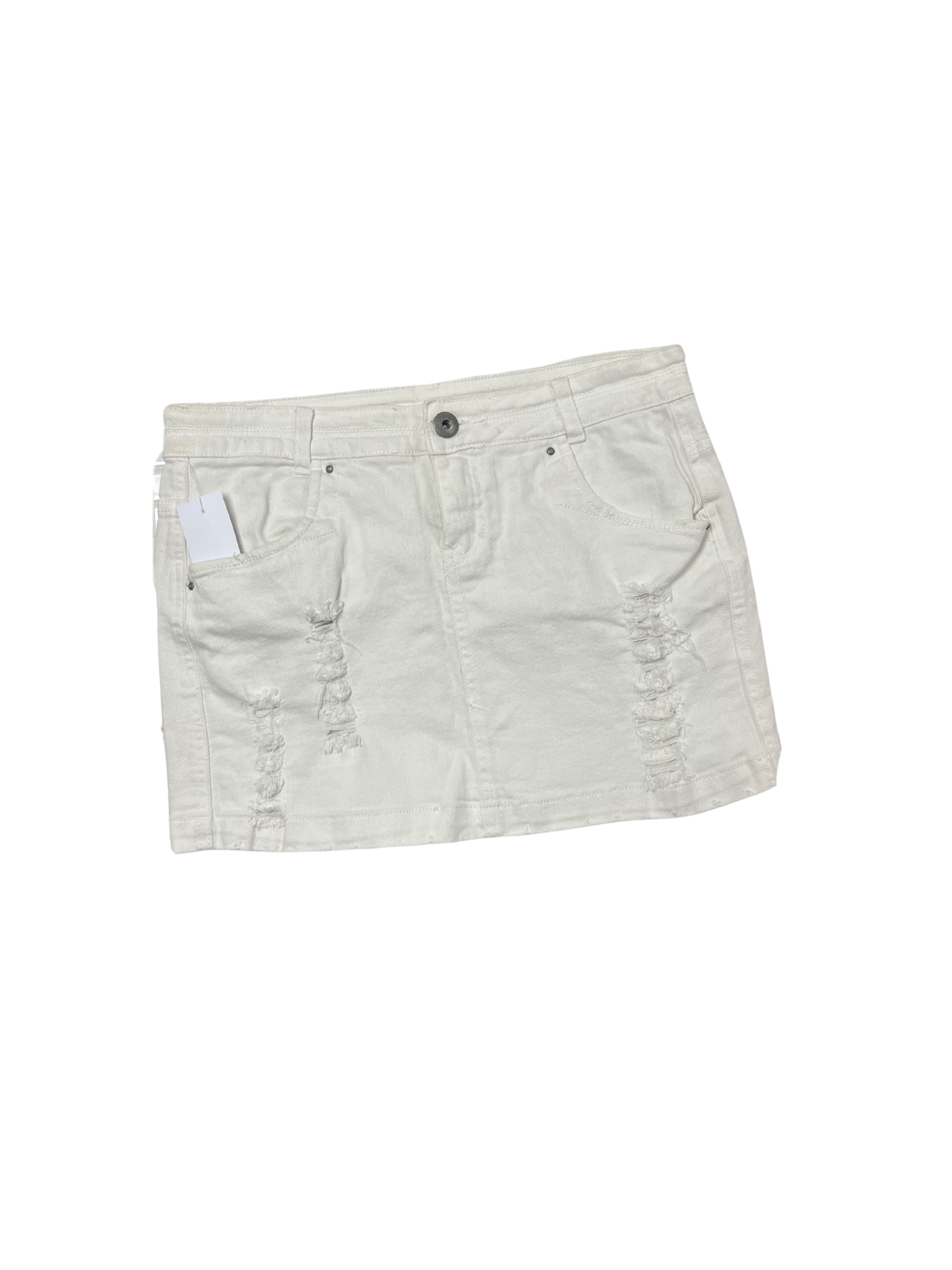 White Studded "1982" Mini-skirt